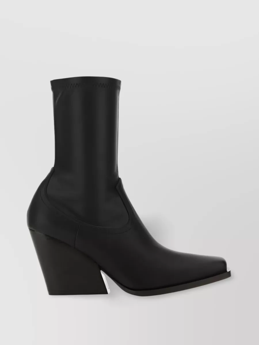 Shop Stella Mccartney Cowboy Stretch Modern Western-inspired 95mm Boots In Black