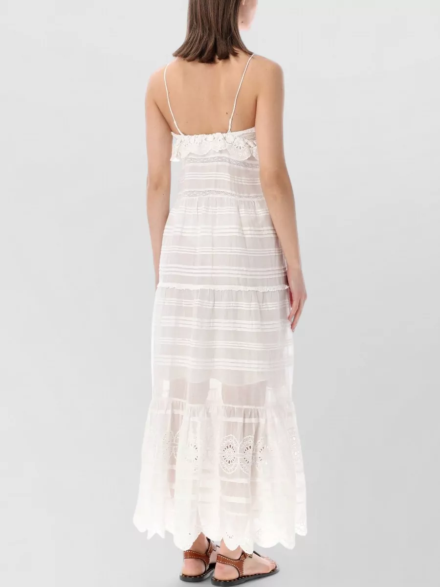 Isabel Marant Etoile Paule Long Dress Sangallo Lace Tiers