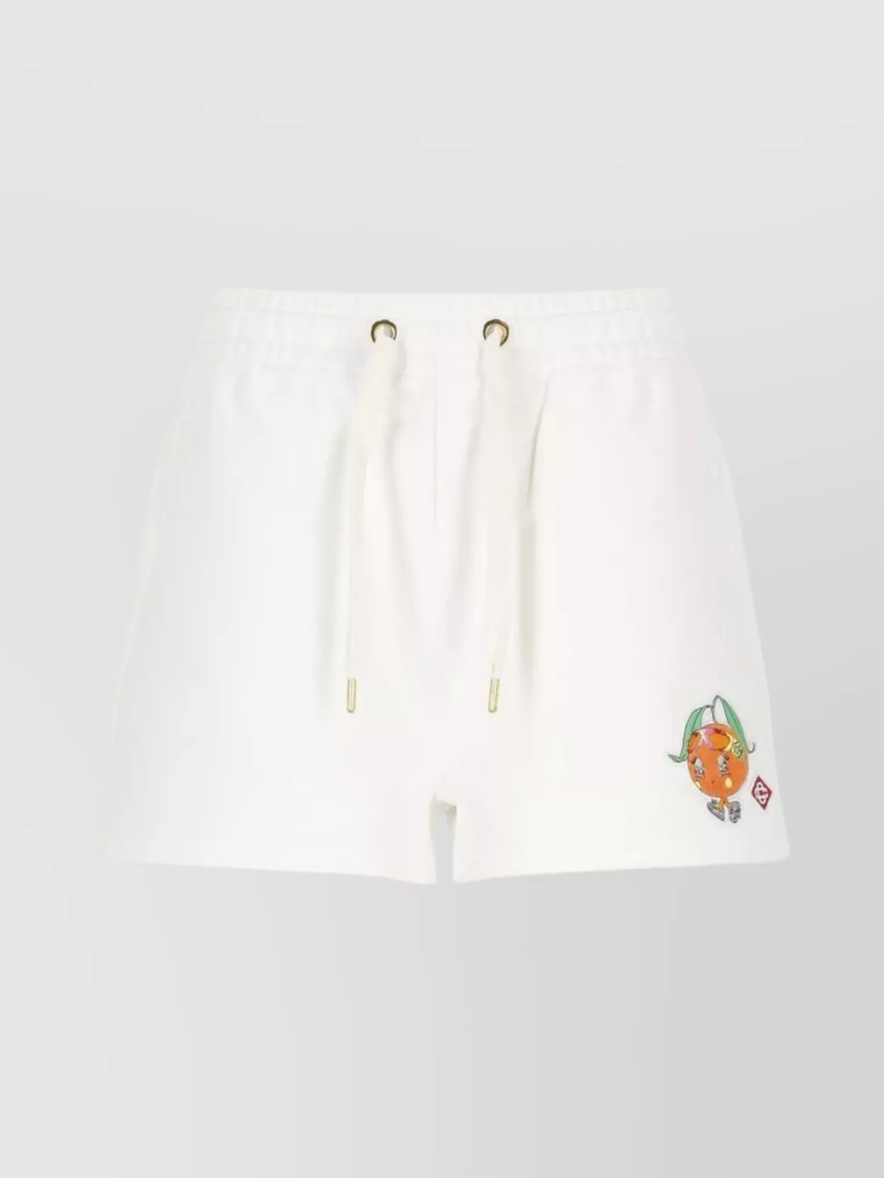 Casablanca Cotton Shorts With Embroidered Detail And Pockets In White
