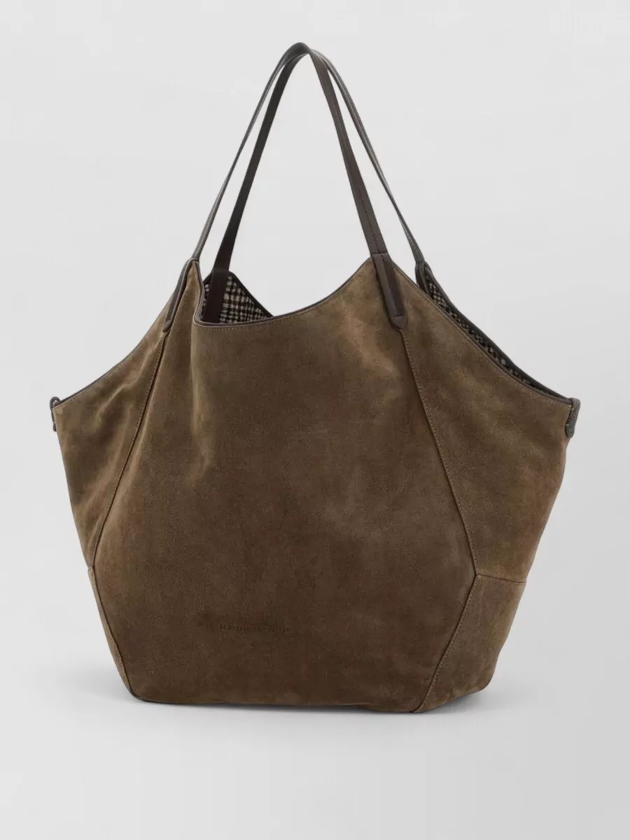Brunello Cucinelli Olivia Suede Tote Bag
