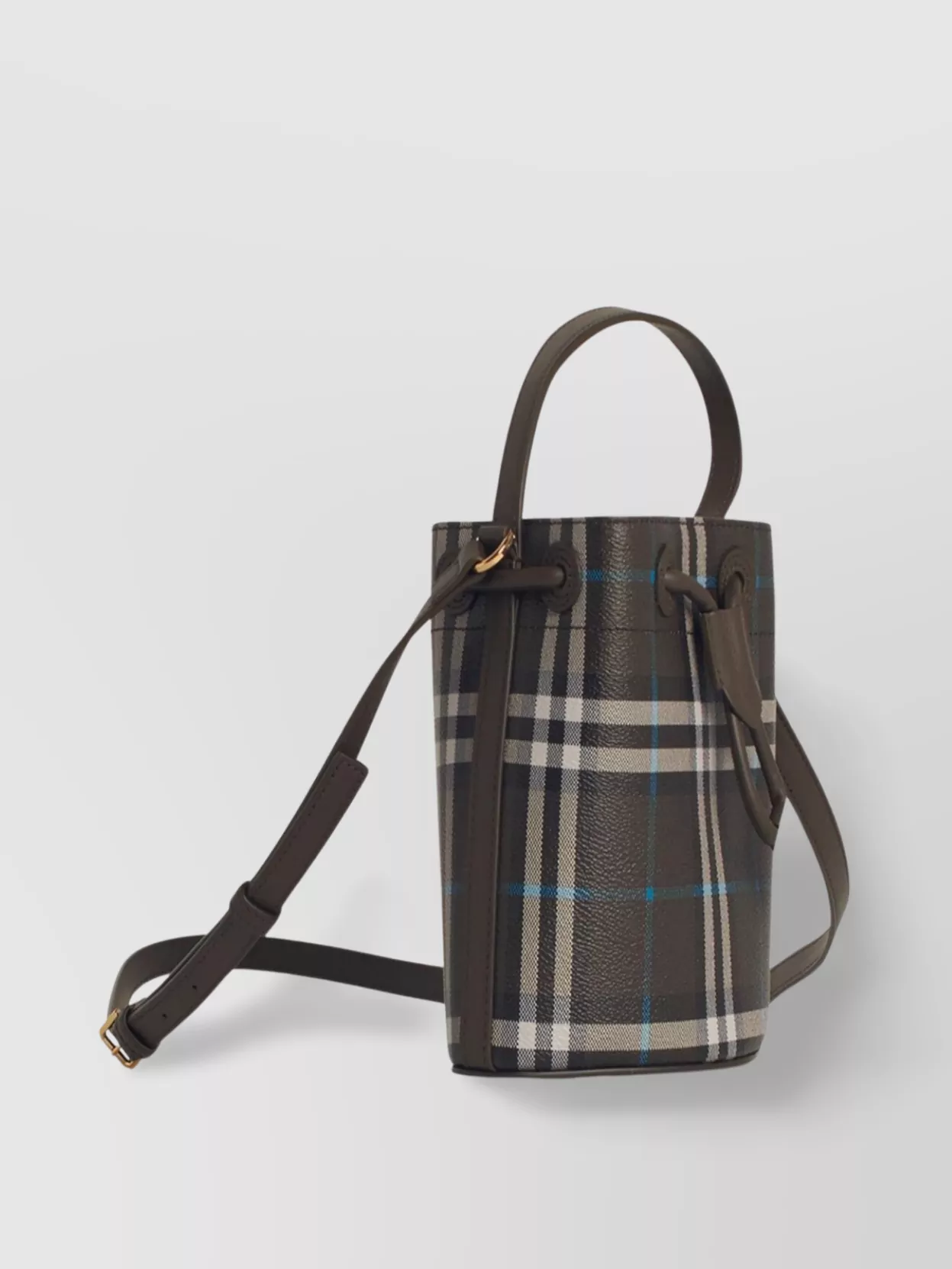 Burberry Bucket Bag Checkered Adjustable Strap