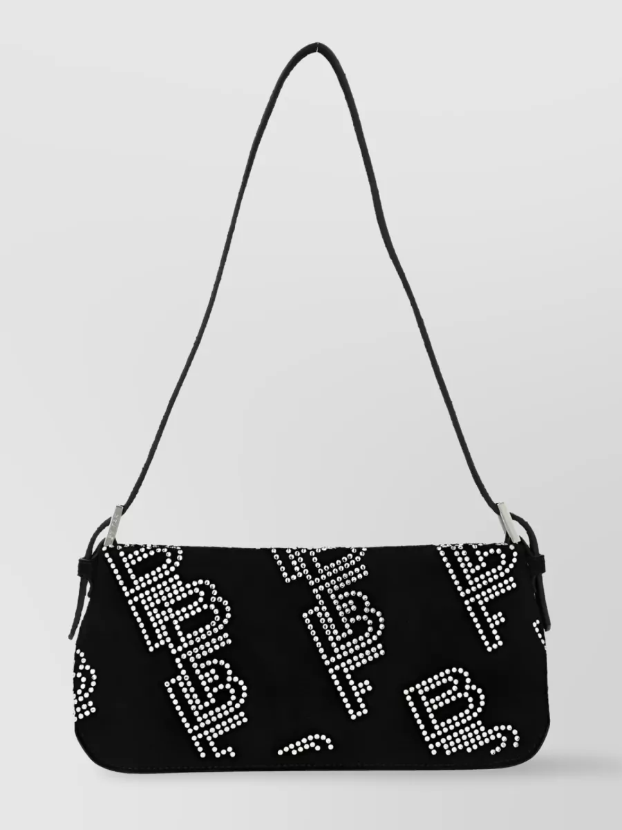Shop By Far Dulce Crystal Shoulder Bag In Black