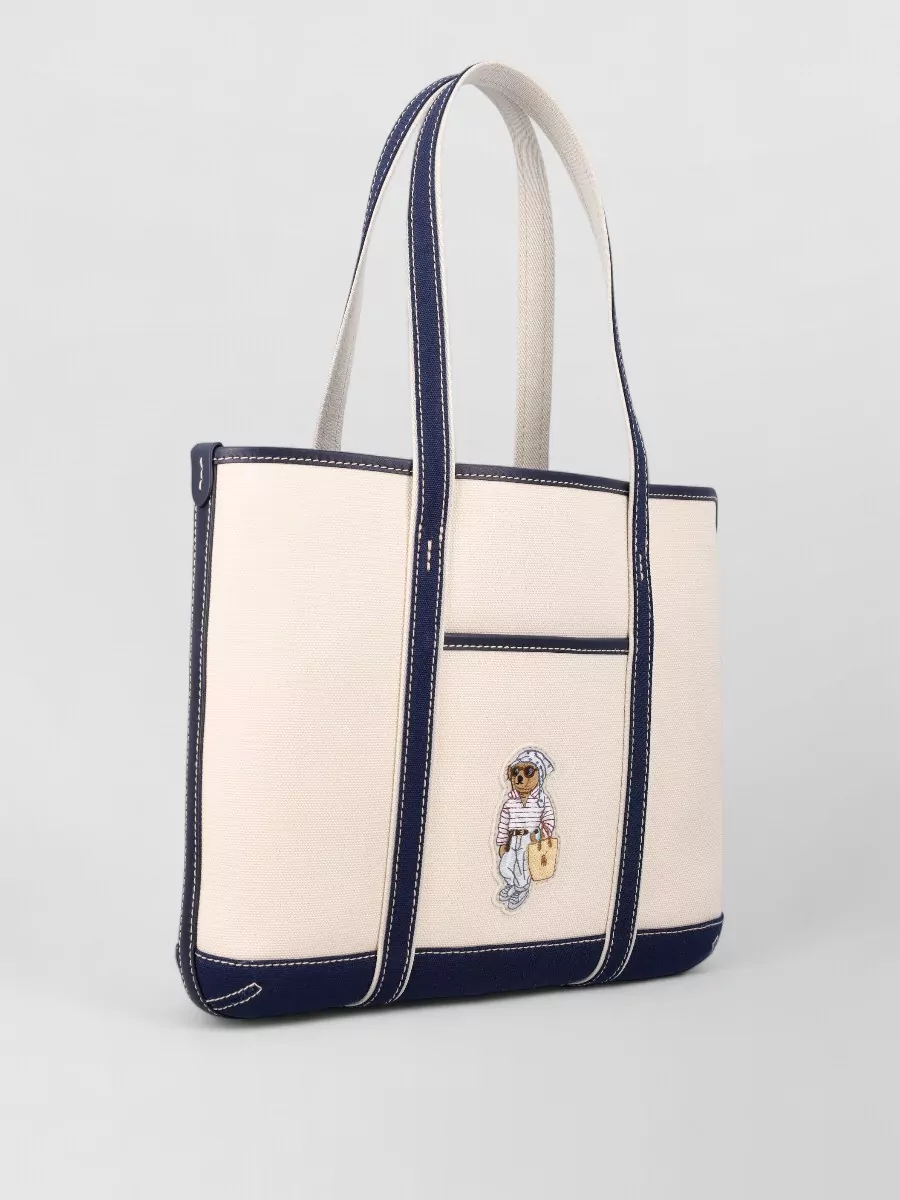 Polo Ralph Lauren Canvas Bear Small Tote Bag
