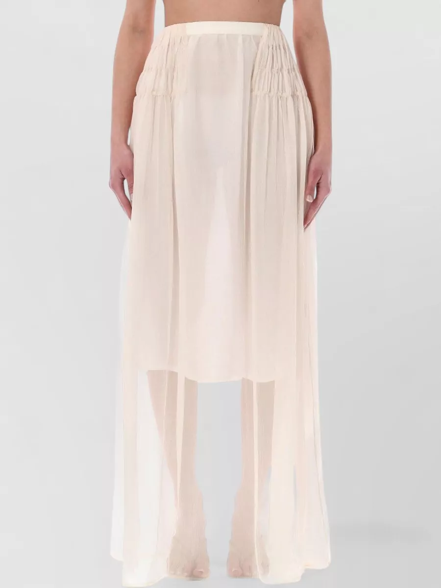 Dries Van Noten silk high-rise gathered maxi skirt