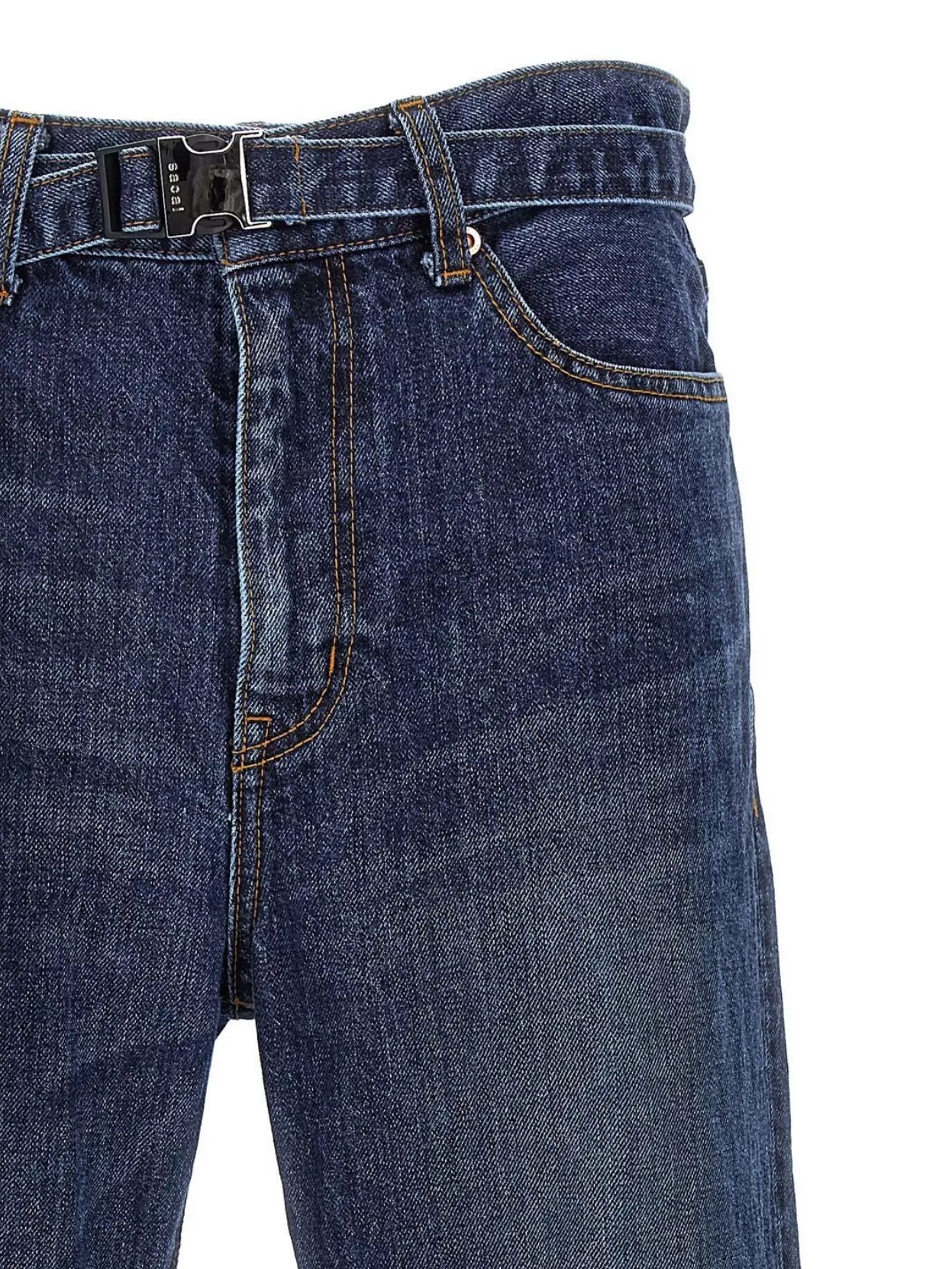 Sacai Bootcut Jeans With Belt Loops And Contrast Stitching