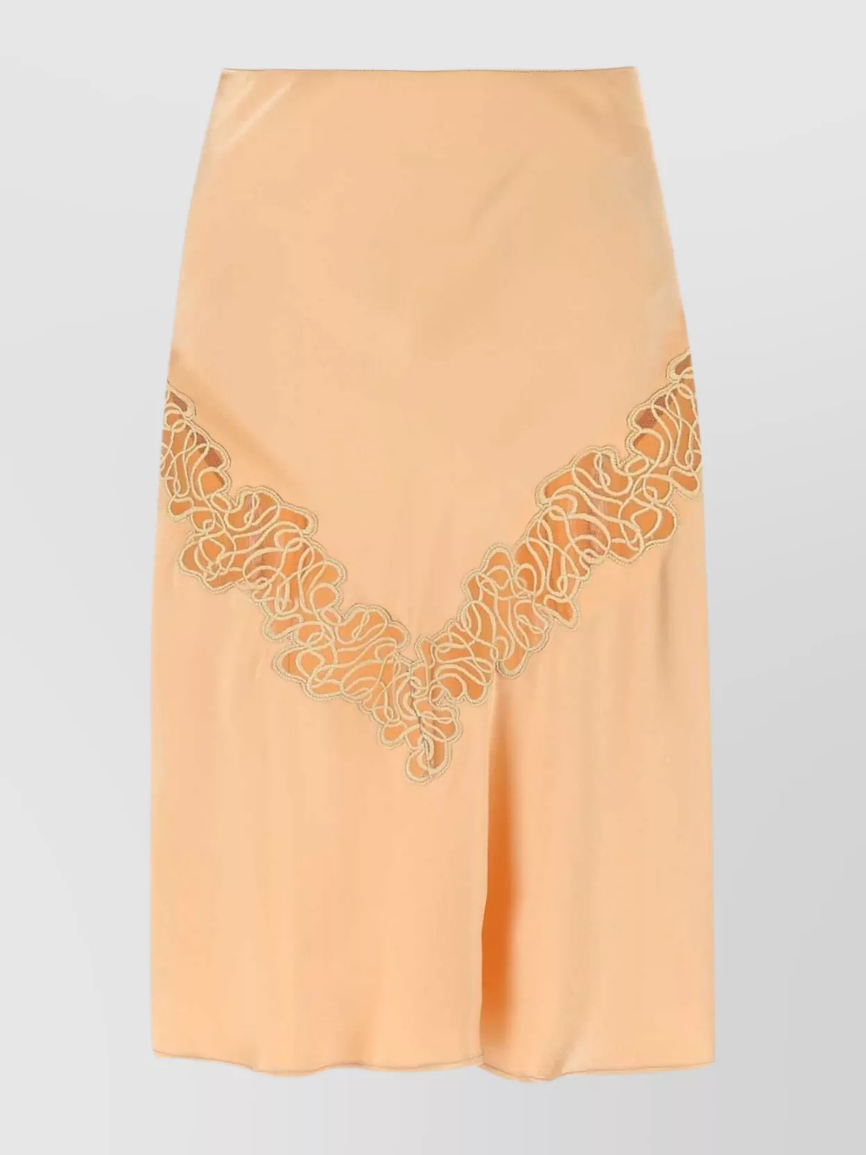 Stella Mccartney Satin Skirt With Embroidered Detail And Slit