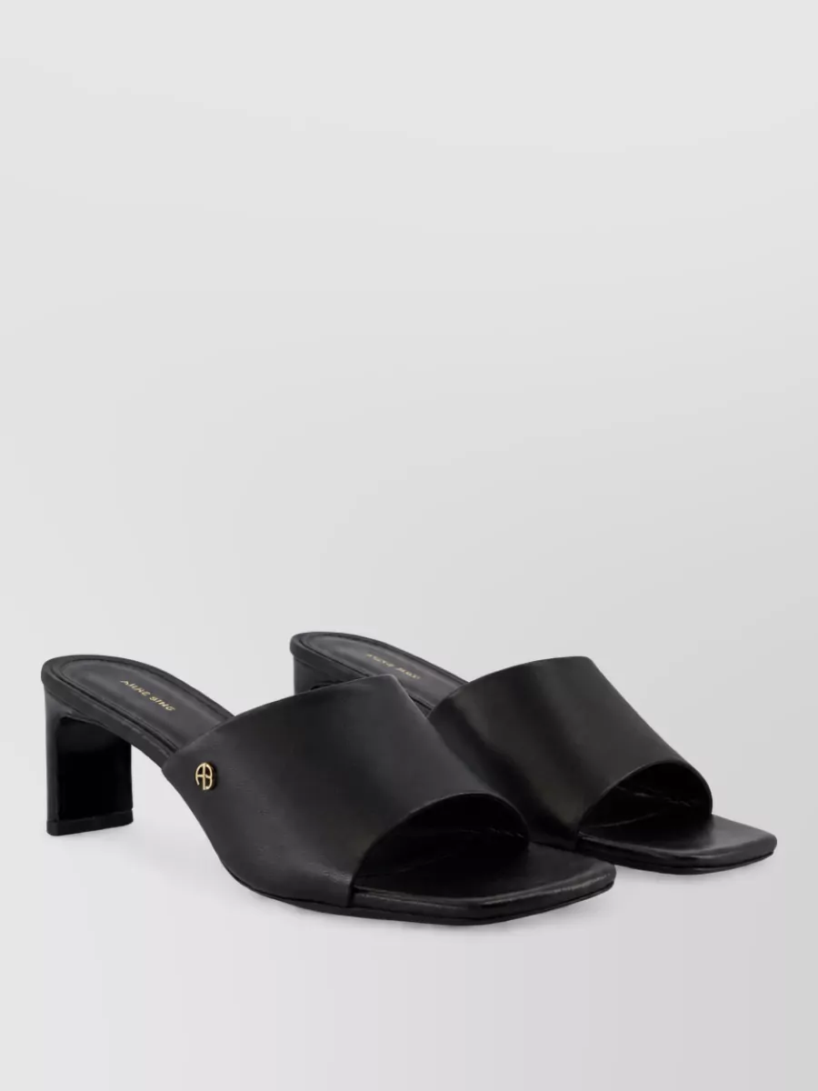 Anine Bing leather open square toe mules