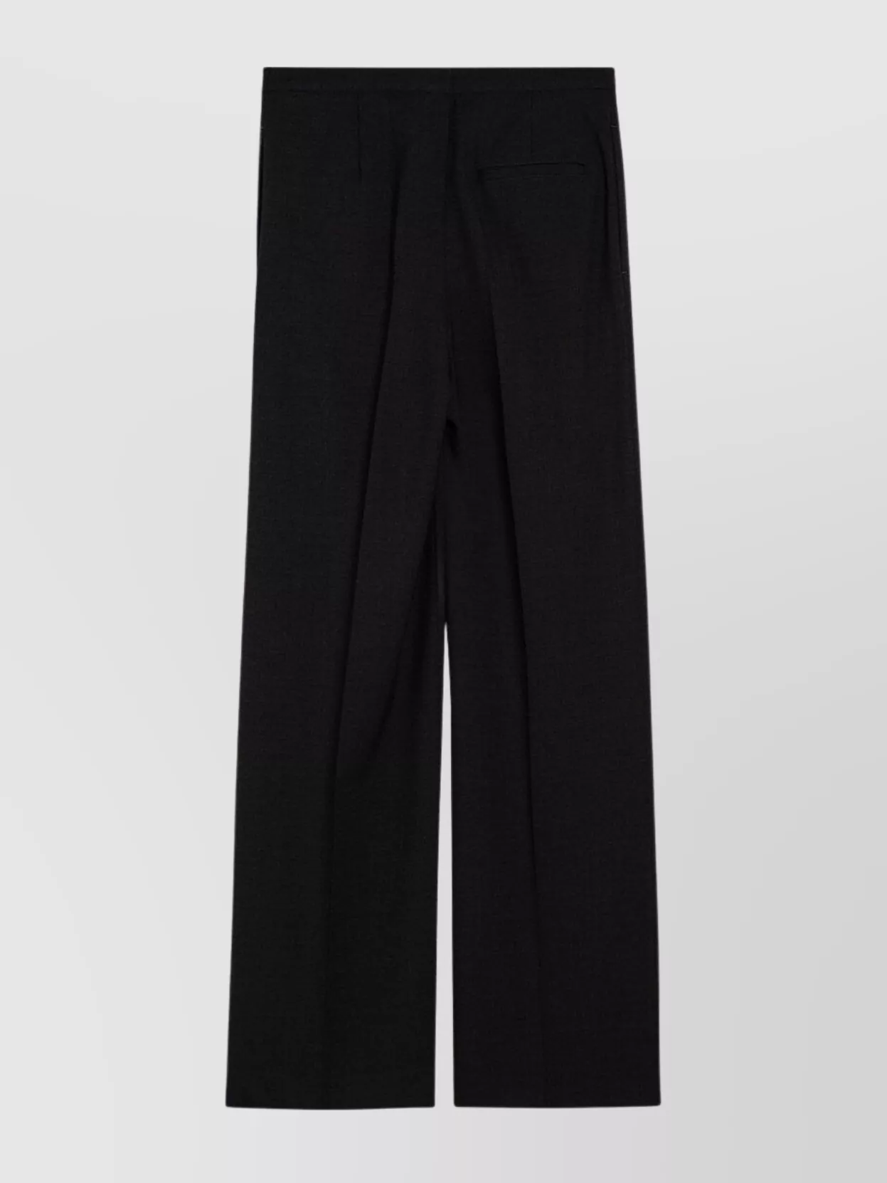 Loulou Studio Anthracite Grey Wool Palazzo Trousers In Black
