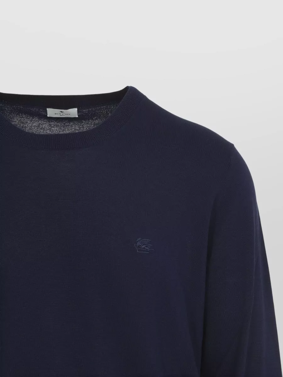 Etro Fine-Knit Cotton Regular-Fit Crew-Neck Sweater