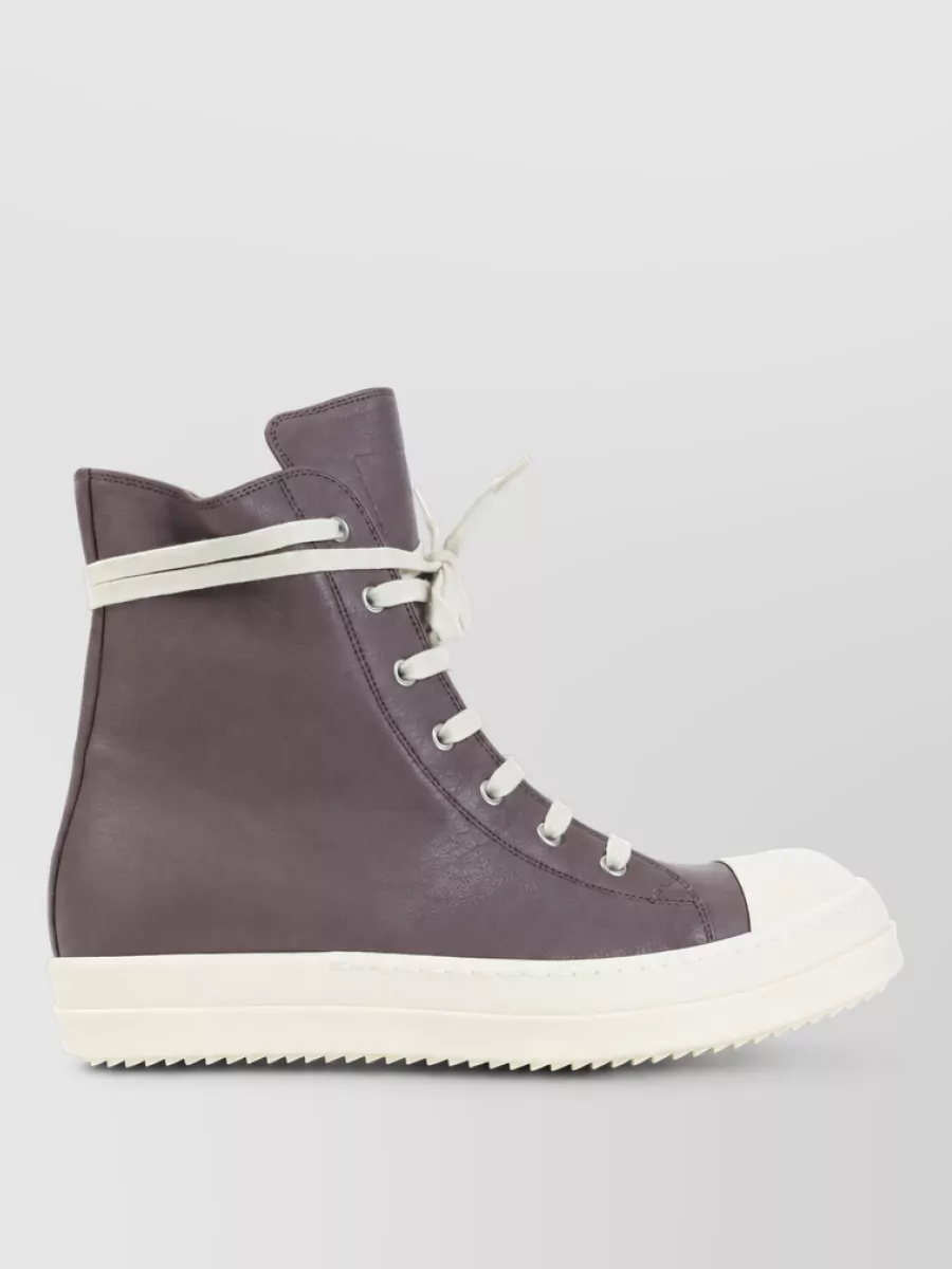 Rick Owens Leather High-Top Sneakers