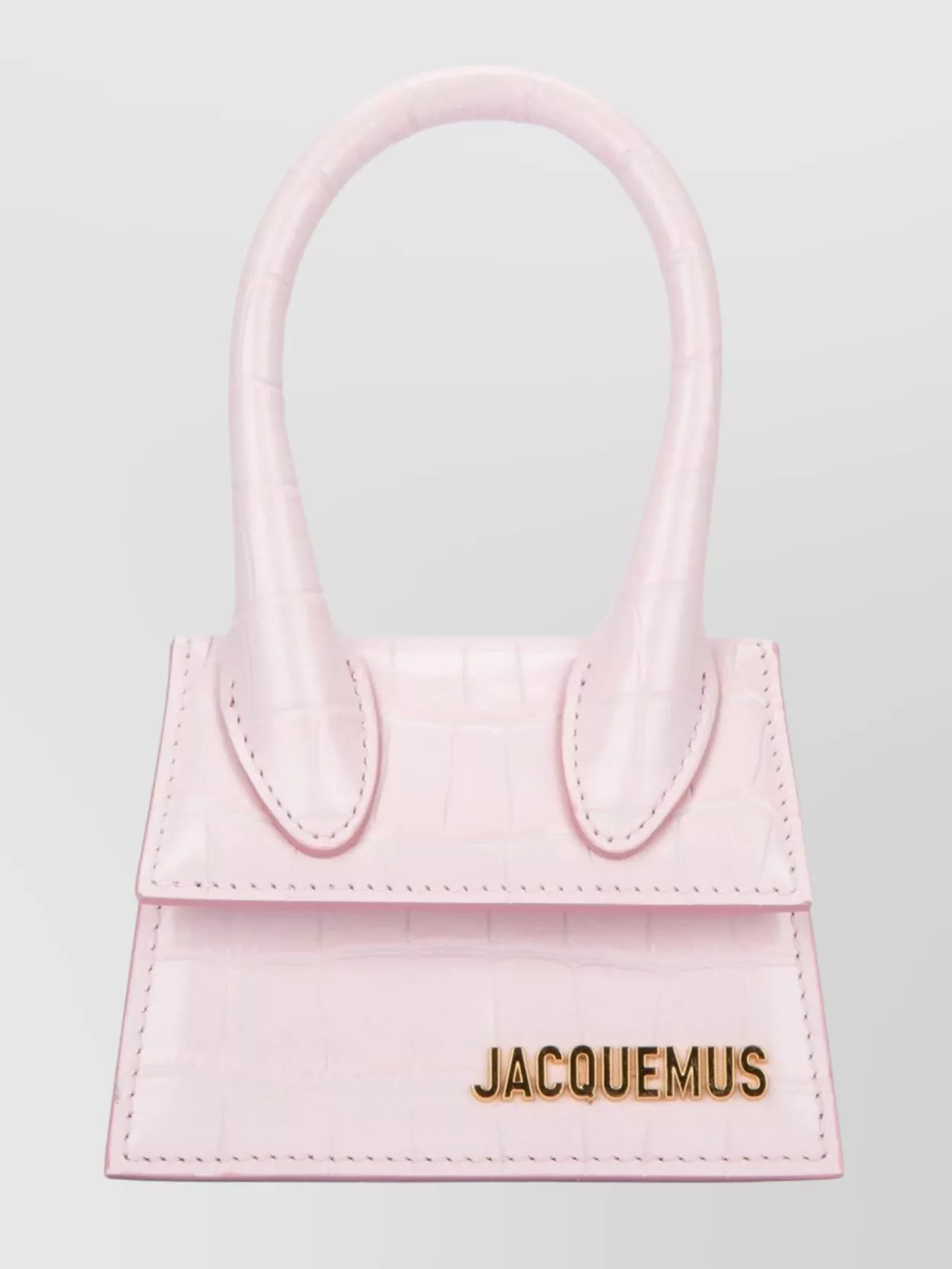 Shop Jacquemus Structured Crocodile Embossed Handheld Bag In Pastel
