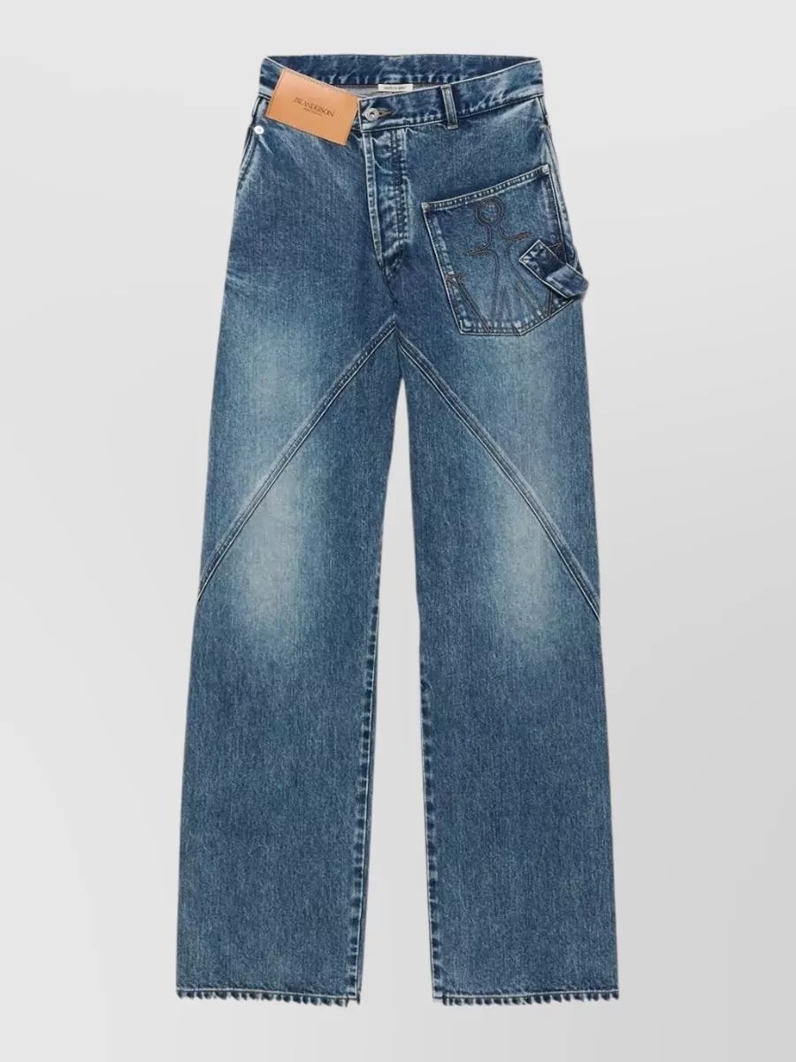 JW Anderson denim low-rise wide-leg jeans