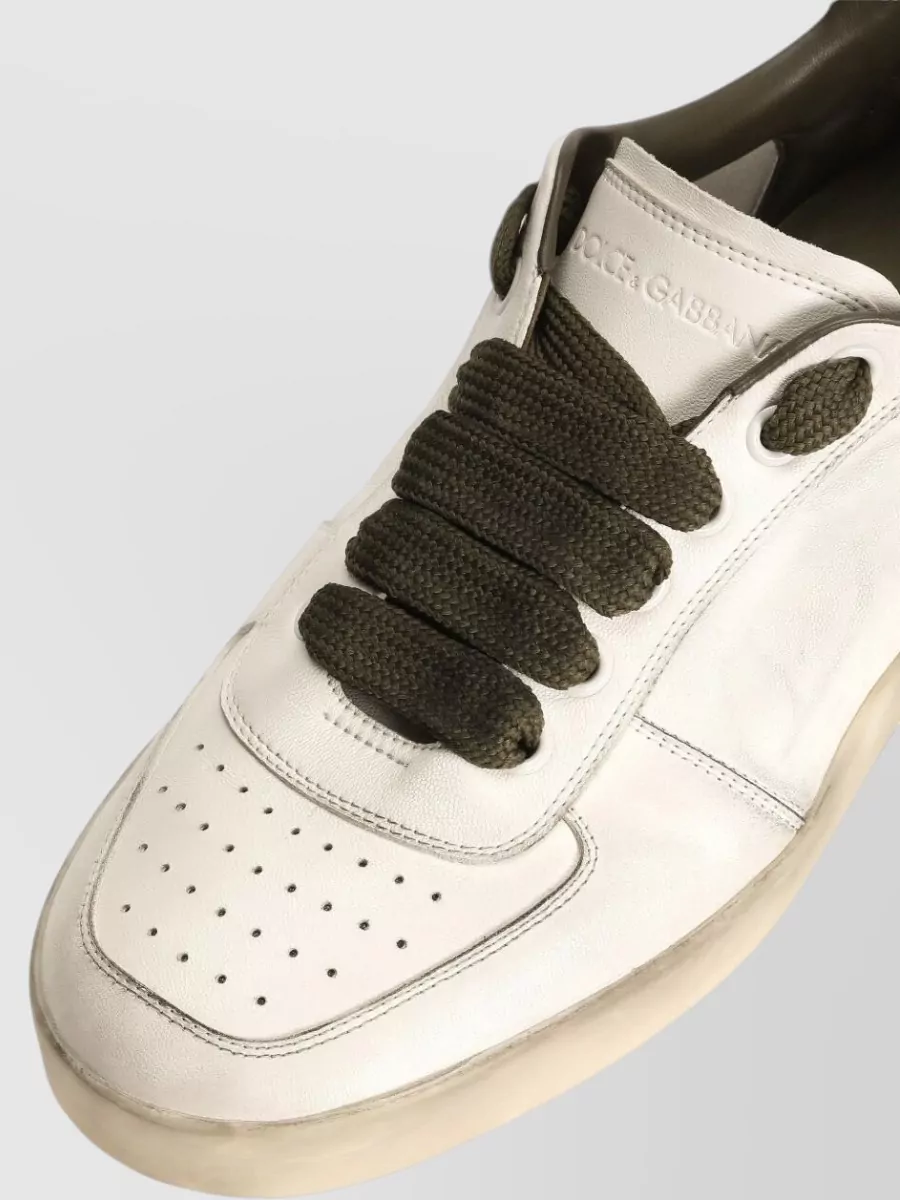 Dolce&Gabbana Portofino Sneakers Perforated Toe Logo Sole