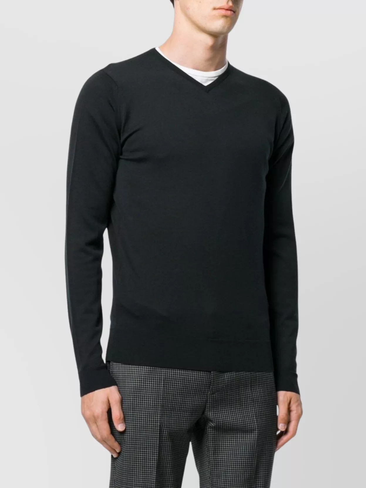 John Smedley Merino Wool V-Neck Long Sleeve Sweater