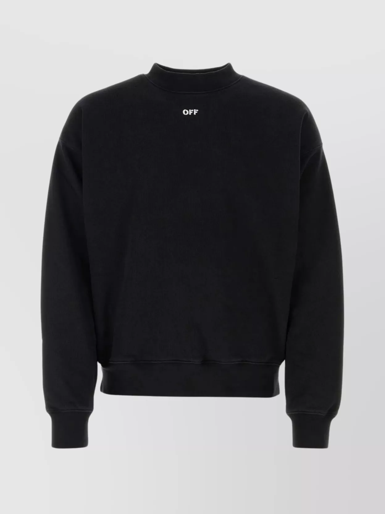 Shop Off-white Relaxed Cotton Crew-neck Sweater In Black