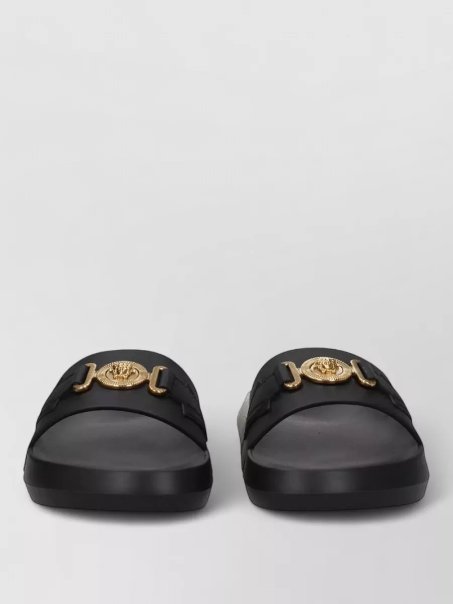 Versace leather slide sandals