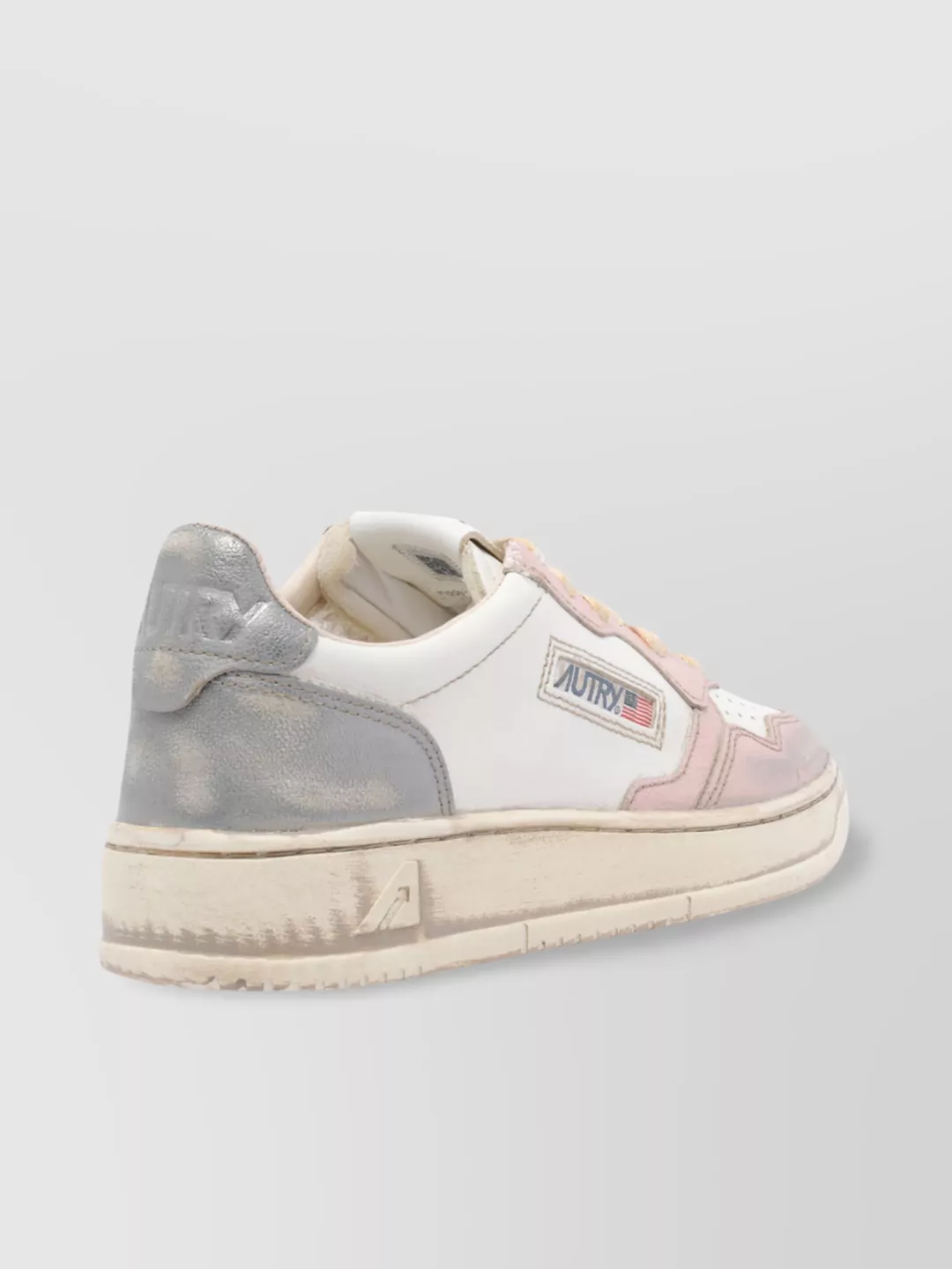 Autry Leather Low Top Sneakers With Metallic Accents