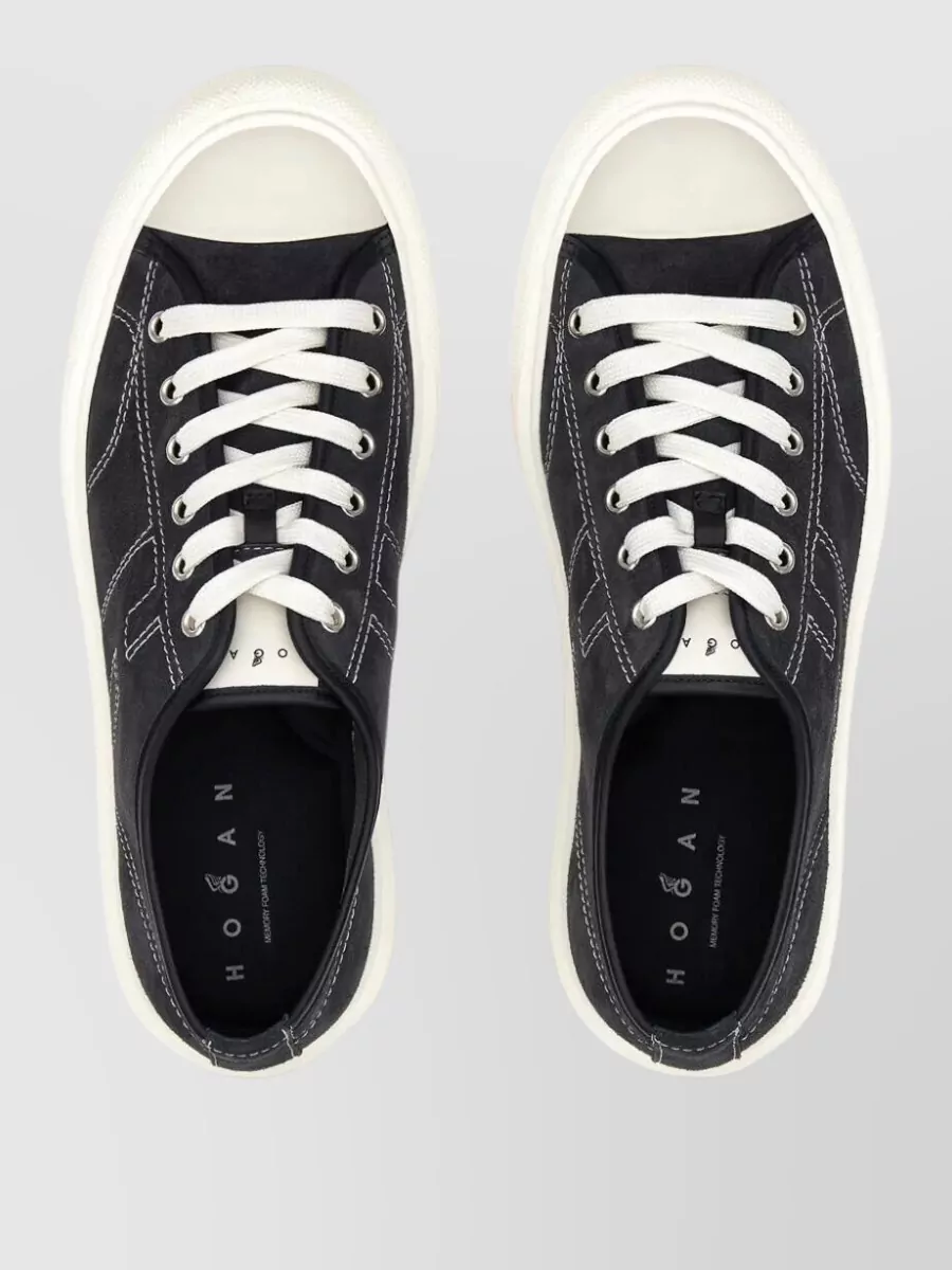 Hogan Suede Leather Low-Top Sneakers