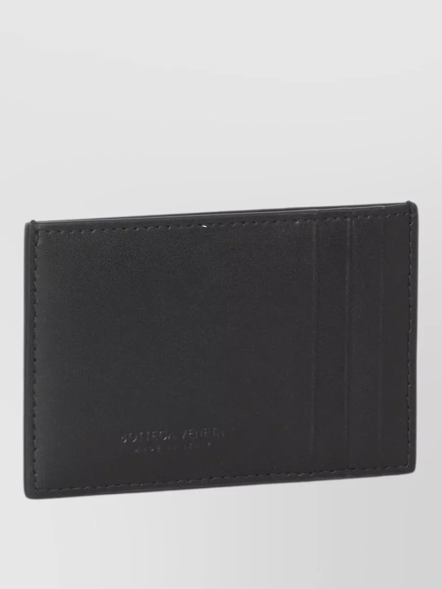 Bottega Veneta Cassette Leather Cardholder Signature Pattern