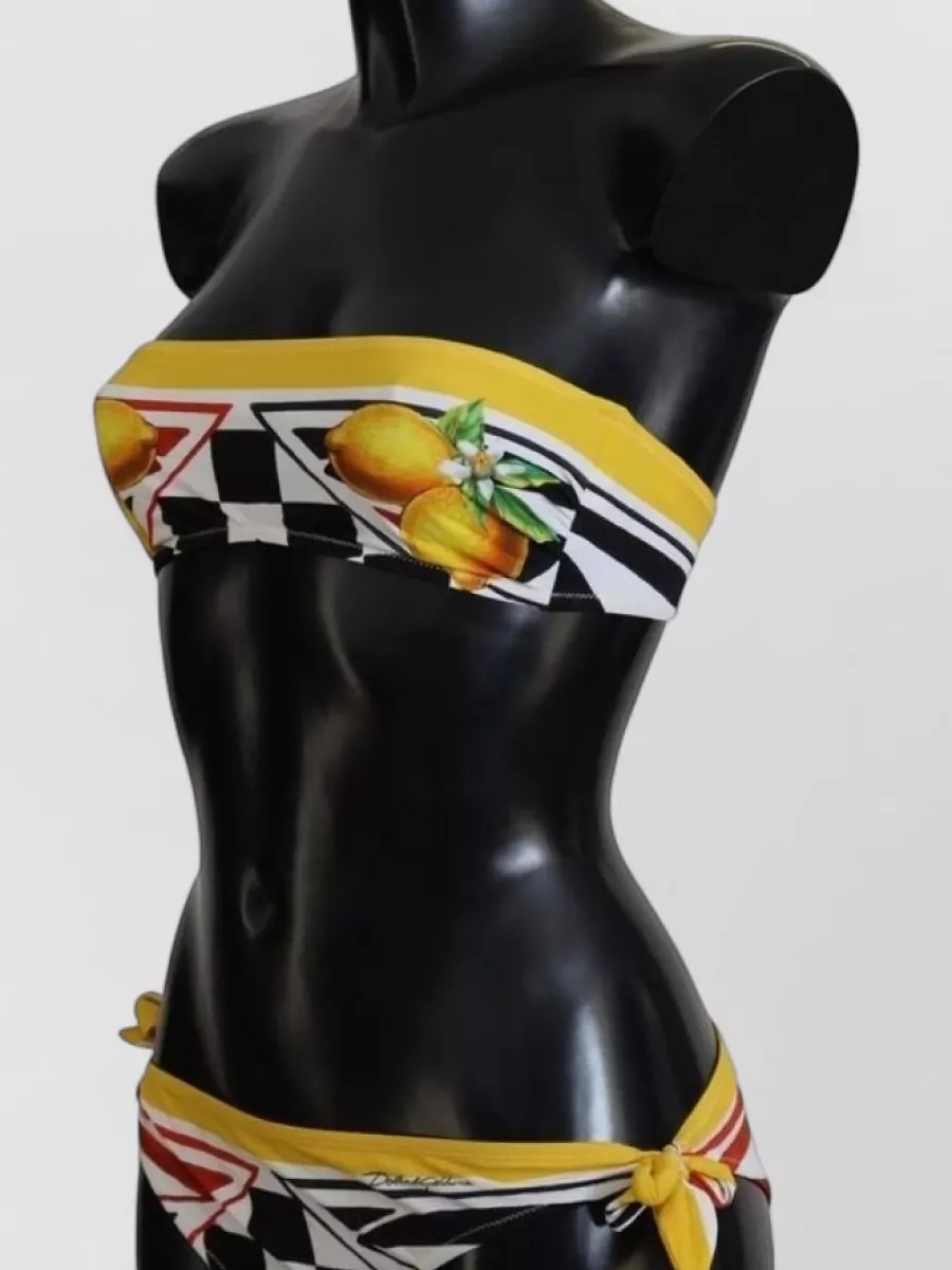 Dolce&Gabbana Printed Strapless Bikini