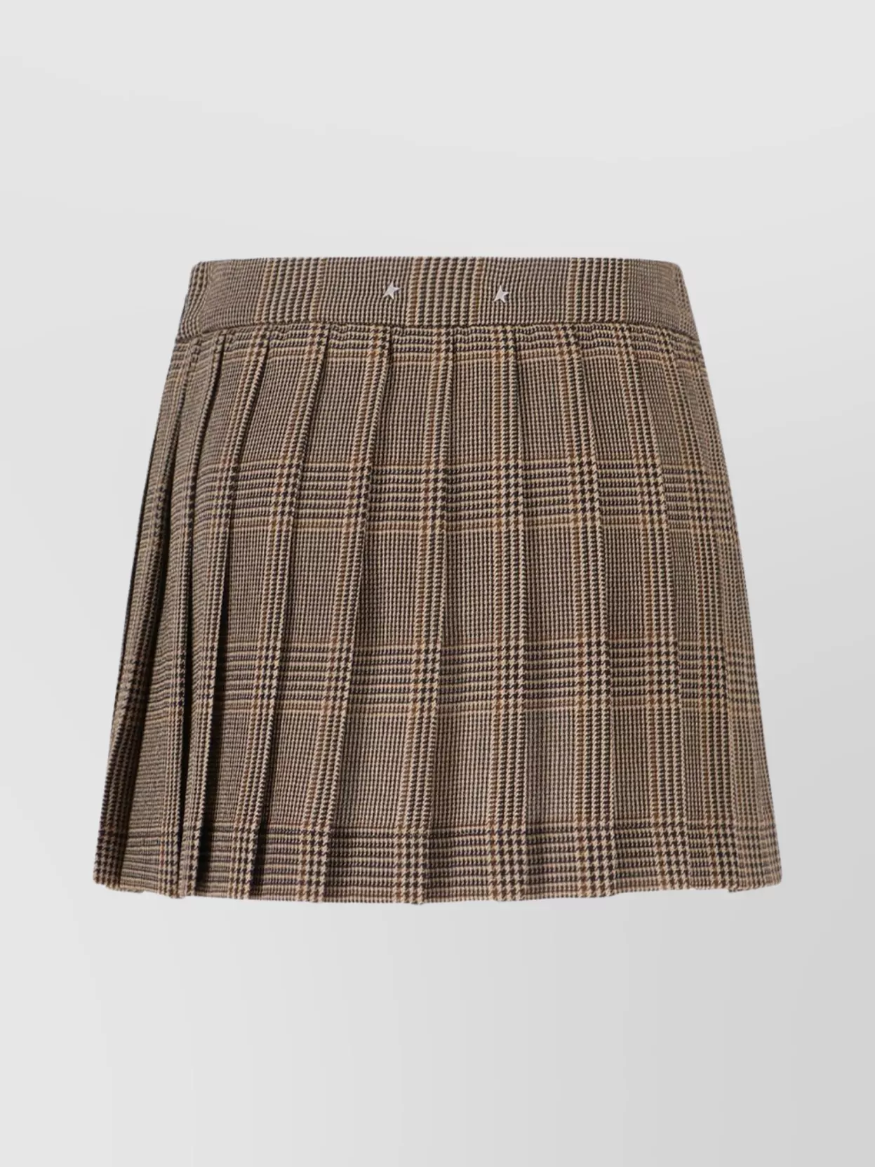 Golden Goose Midi And Mini Skirt With Checkered Pattern In Brown