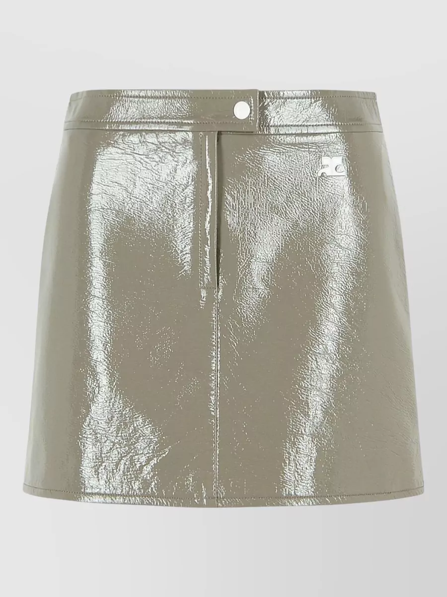 Courrèges Reedition High Waist Polyester Blend Miniskirt In Green