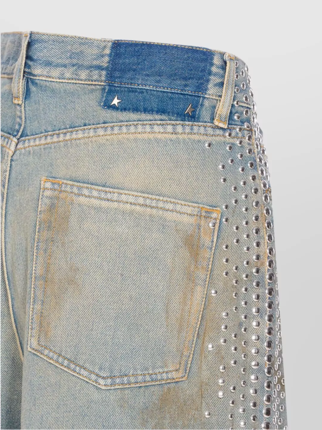 Golden Goose Distressed Boyfriend Fit Trousers With Studded Detailing