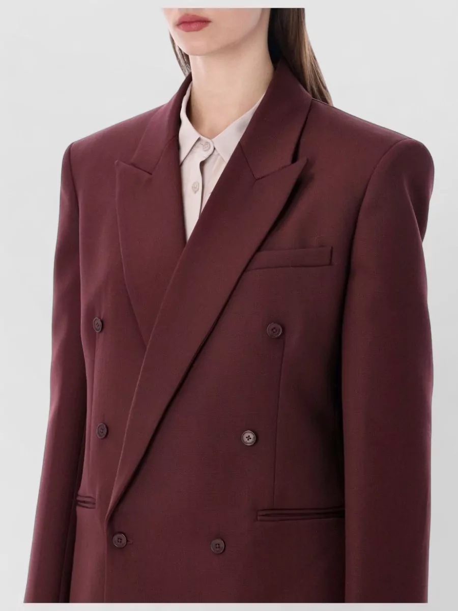The Frankie Shop Wool Blend Relaxed Fit Double Breasted Blazer