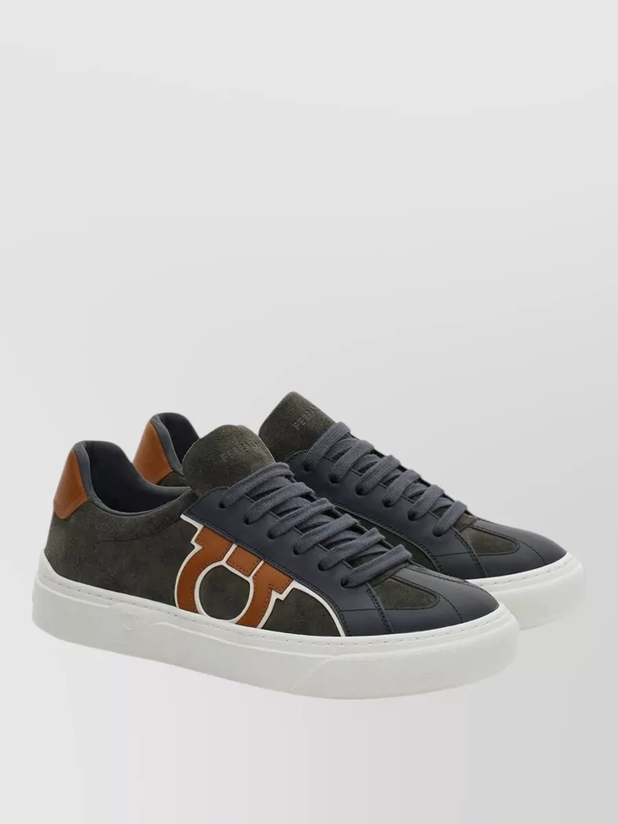 Ferragamo Leather Lace-Up Sneakers