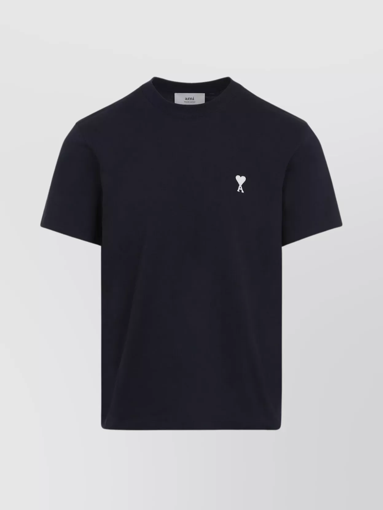 Ami Paris Dropped Shoulder T-Shirt In Night-Blue Cotton Jersey