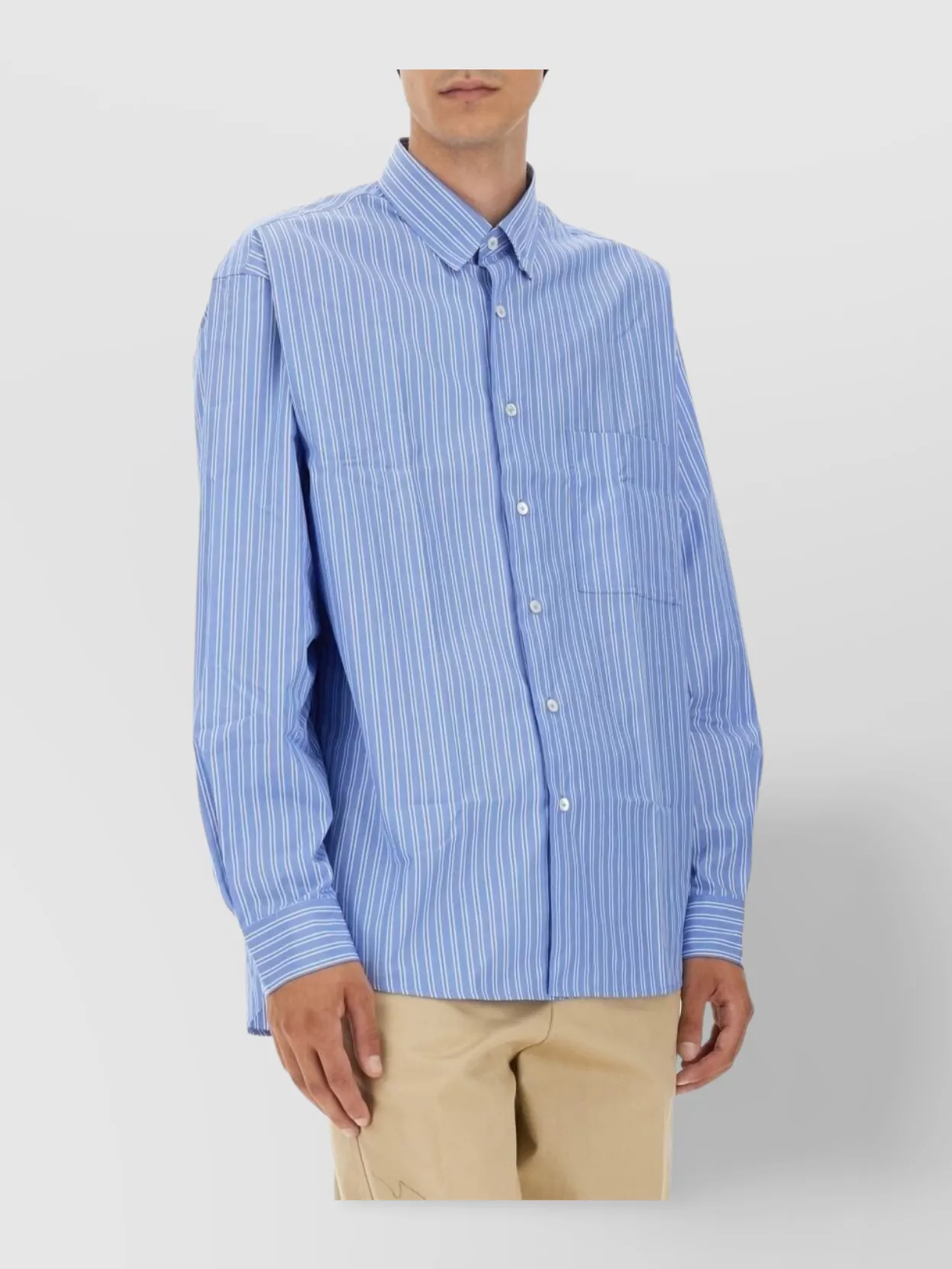 Lanvin Striped Oversize Fit Shirt Pocket