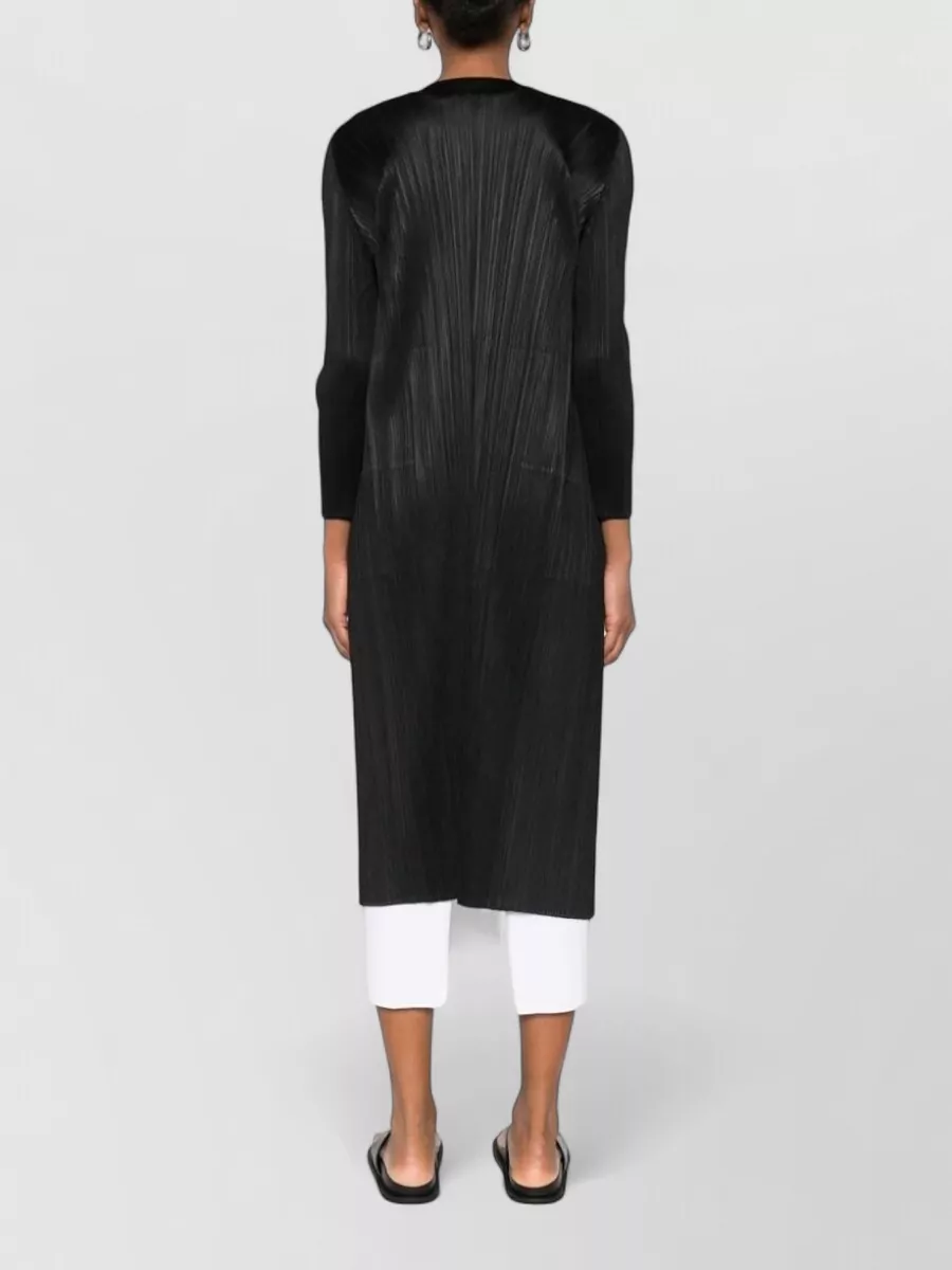 Pleats Please Issey Miyake Long Sleeve Coat Pleated Texture Design