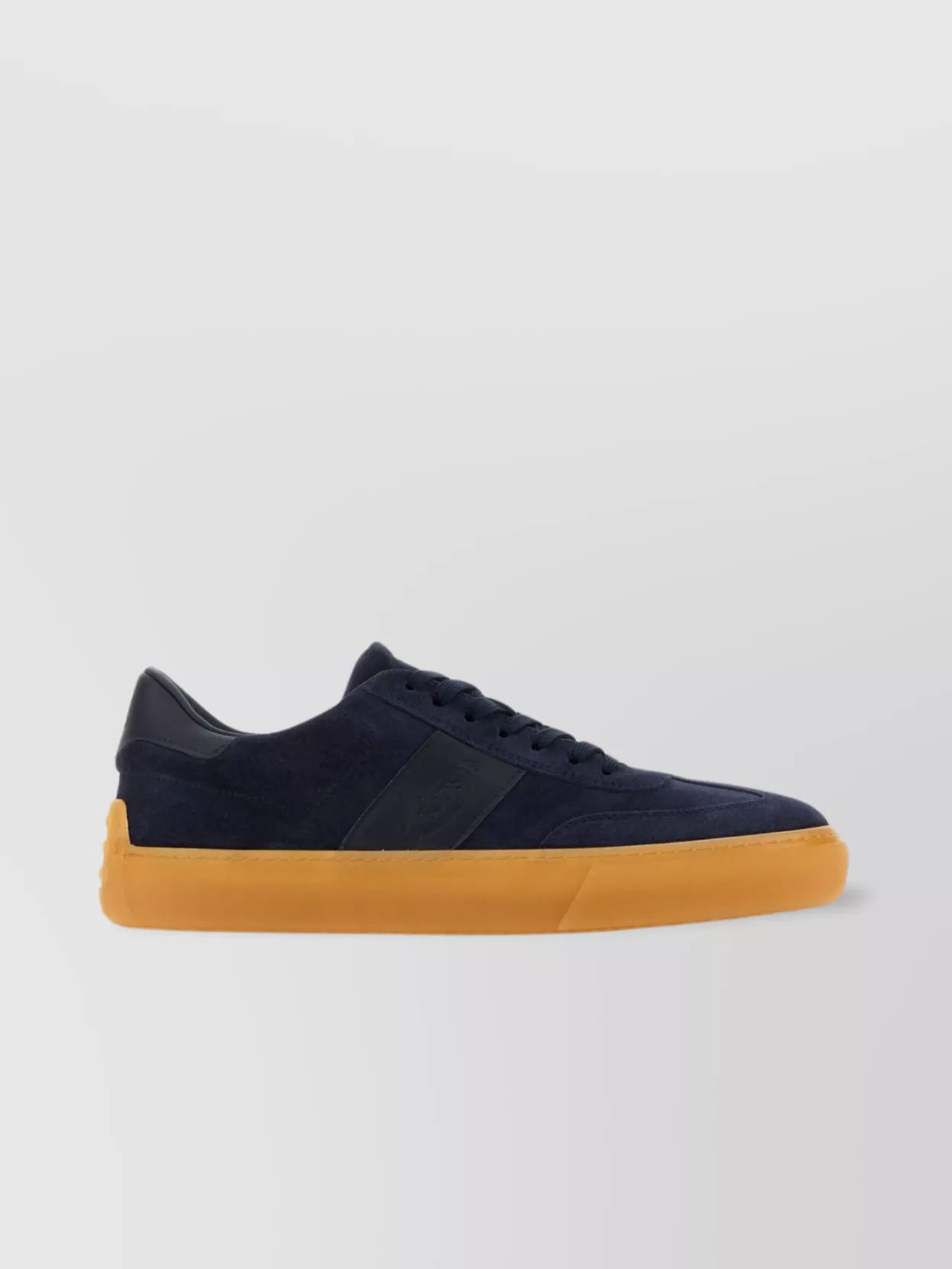 Shop Tod's Suede Sneakers With Padded Ankle And Leather Logo Patch In Orange