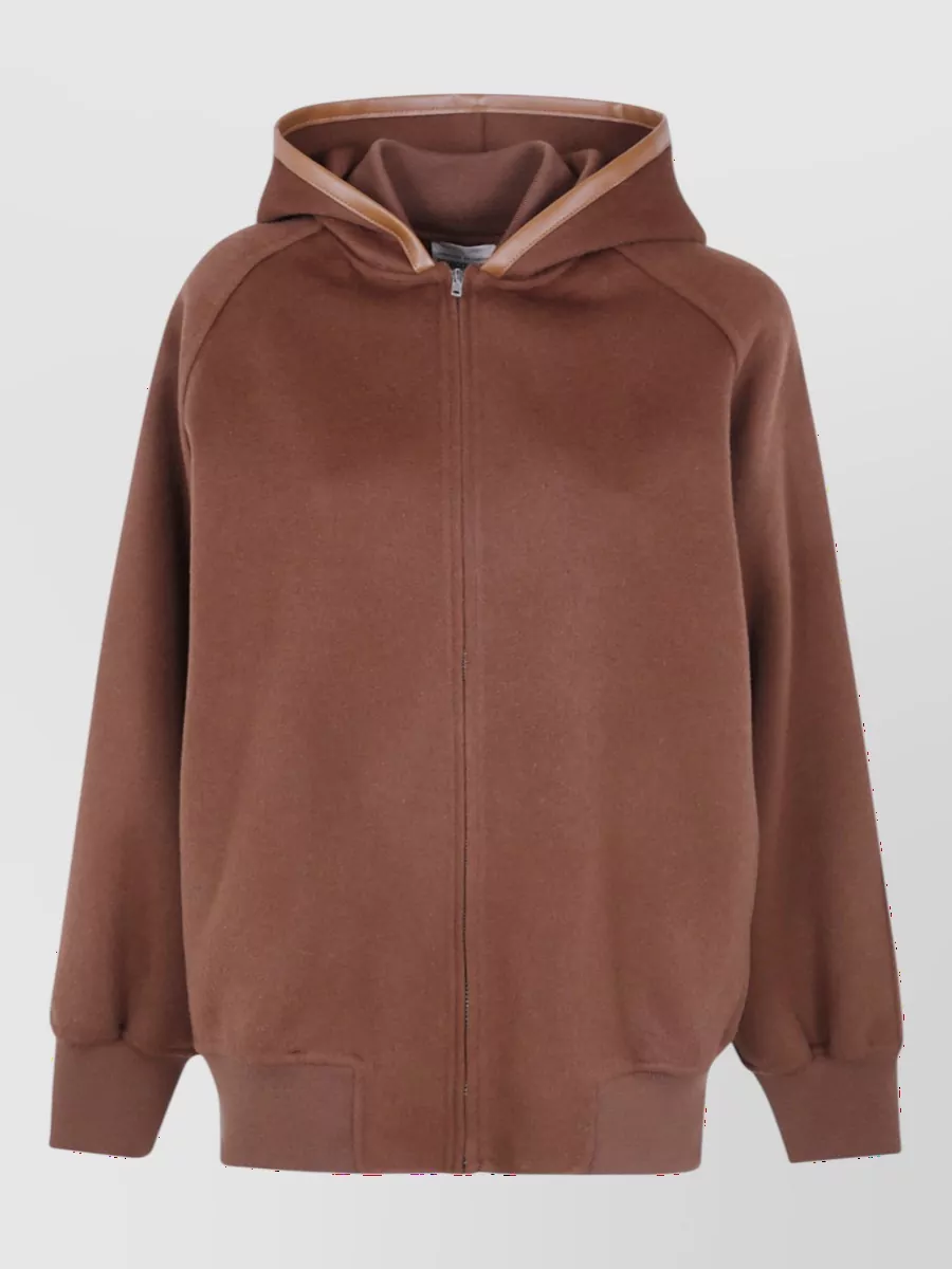 Semicouture Wool Hooded Bomber Jacket