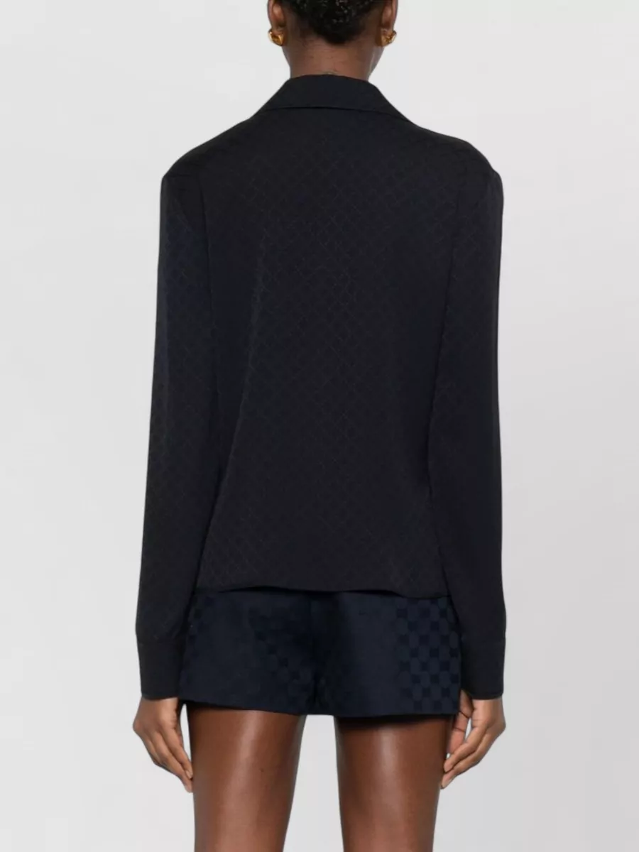 Gucci Collared Long Sleeve Shirt Textured Fabric Pockets