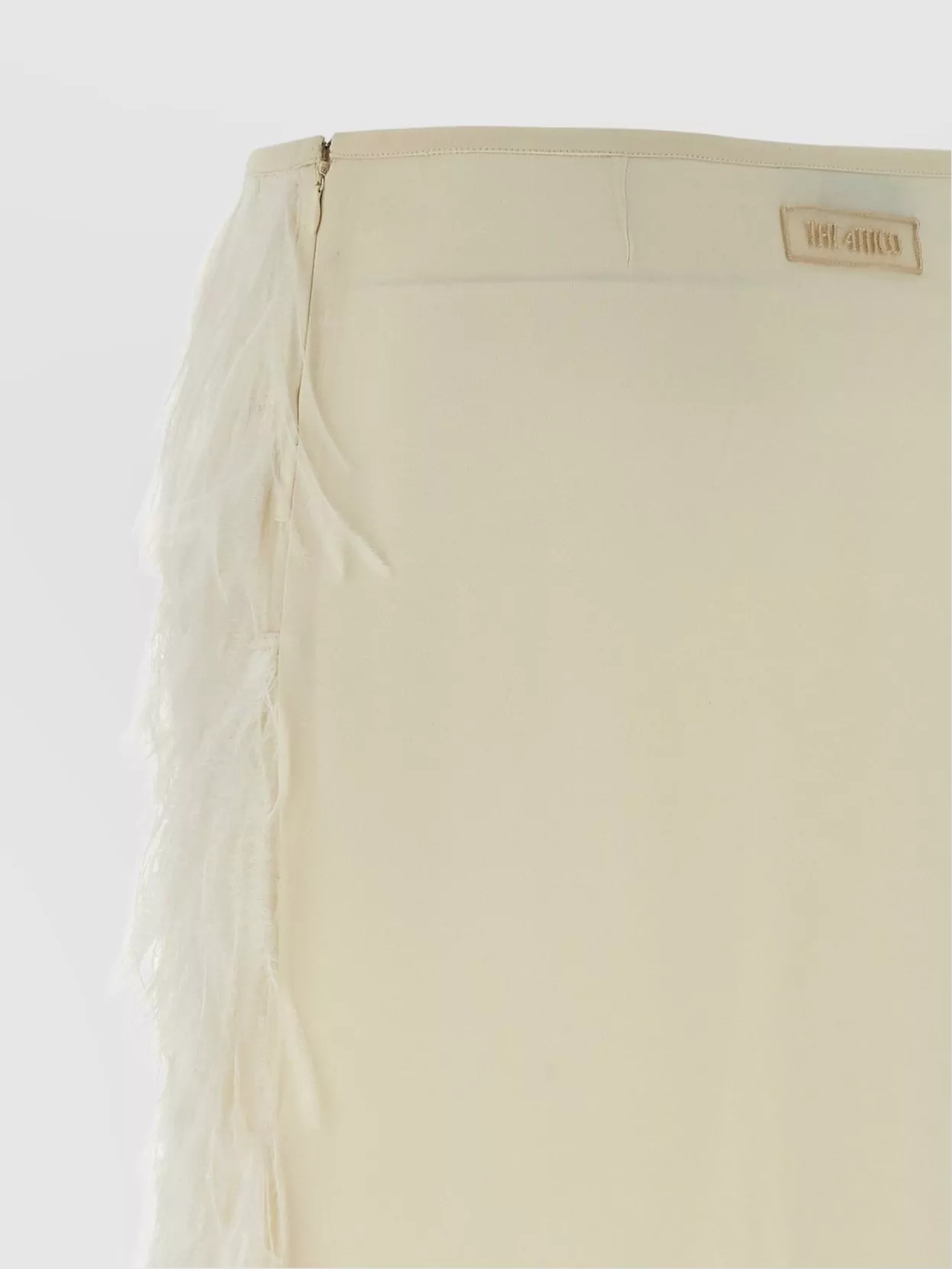 The Attico Elastic Waistband Feather Detailed Skirt
