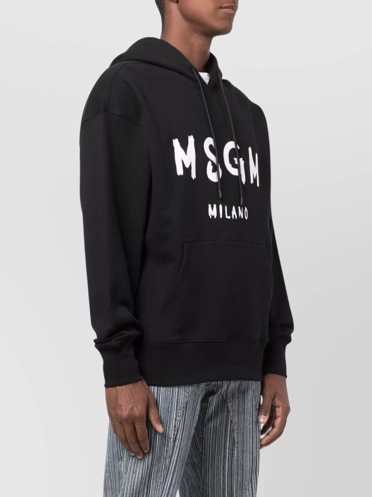 Msgm Logo Print Cotton Hoodie