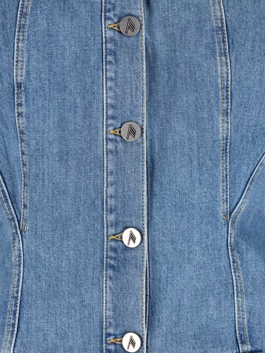 The Attico Denim Mini Shirt Dress