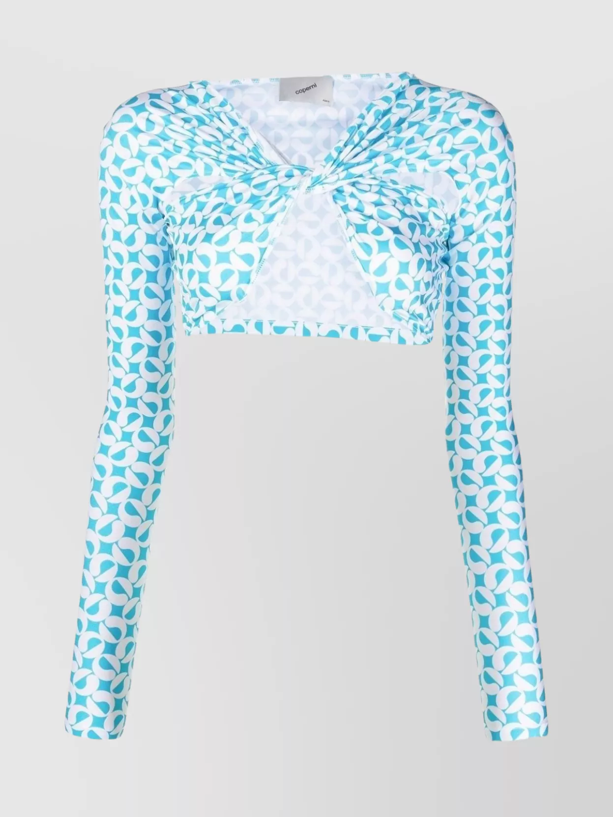 Shop Coperni Sleeved Abstract Print Top In Pastel