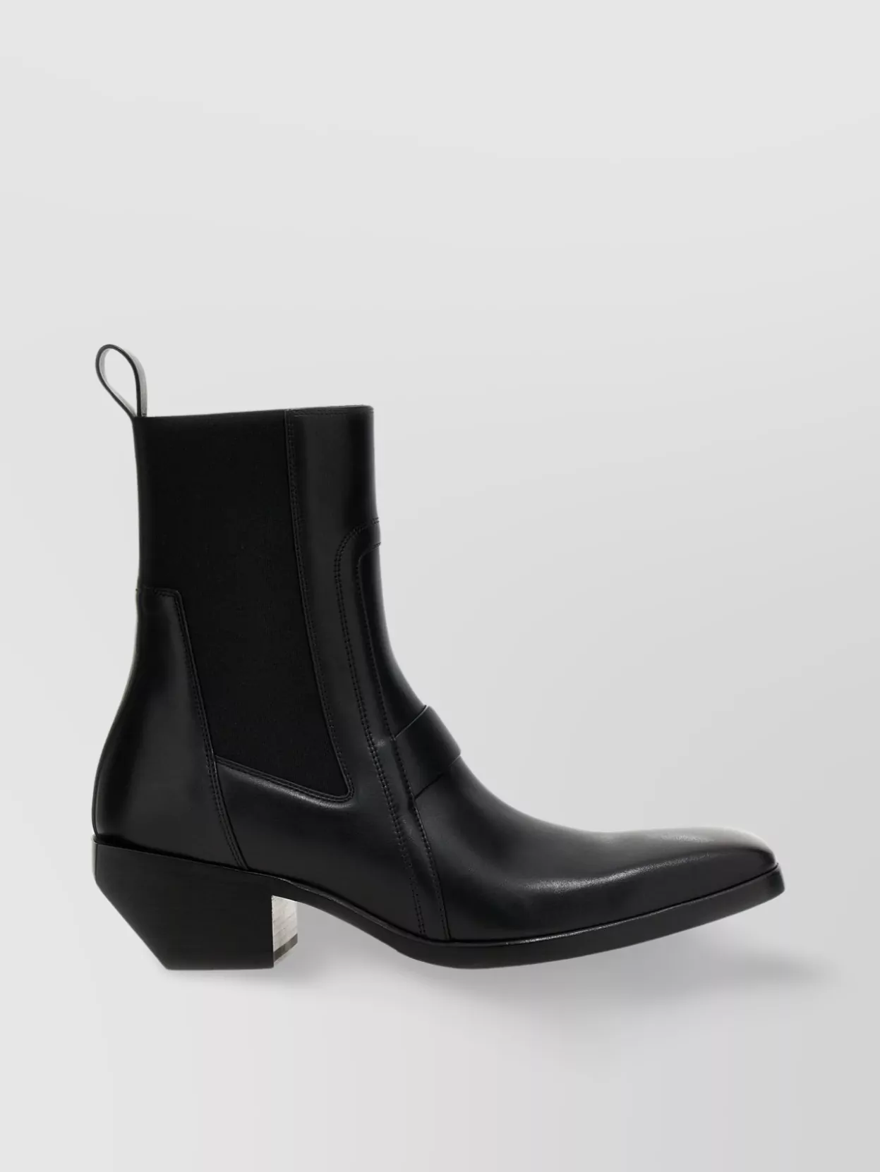 Rick Owens 'heeled Silver' Boots In Black
