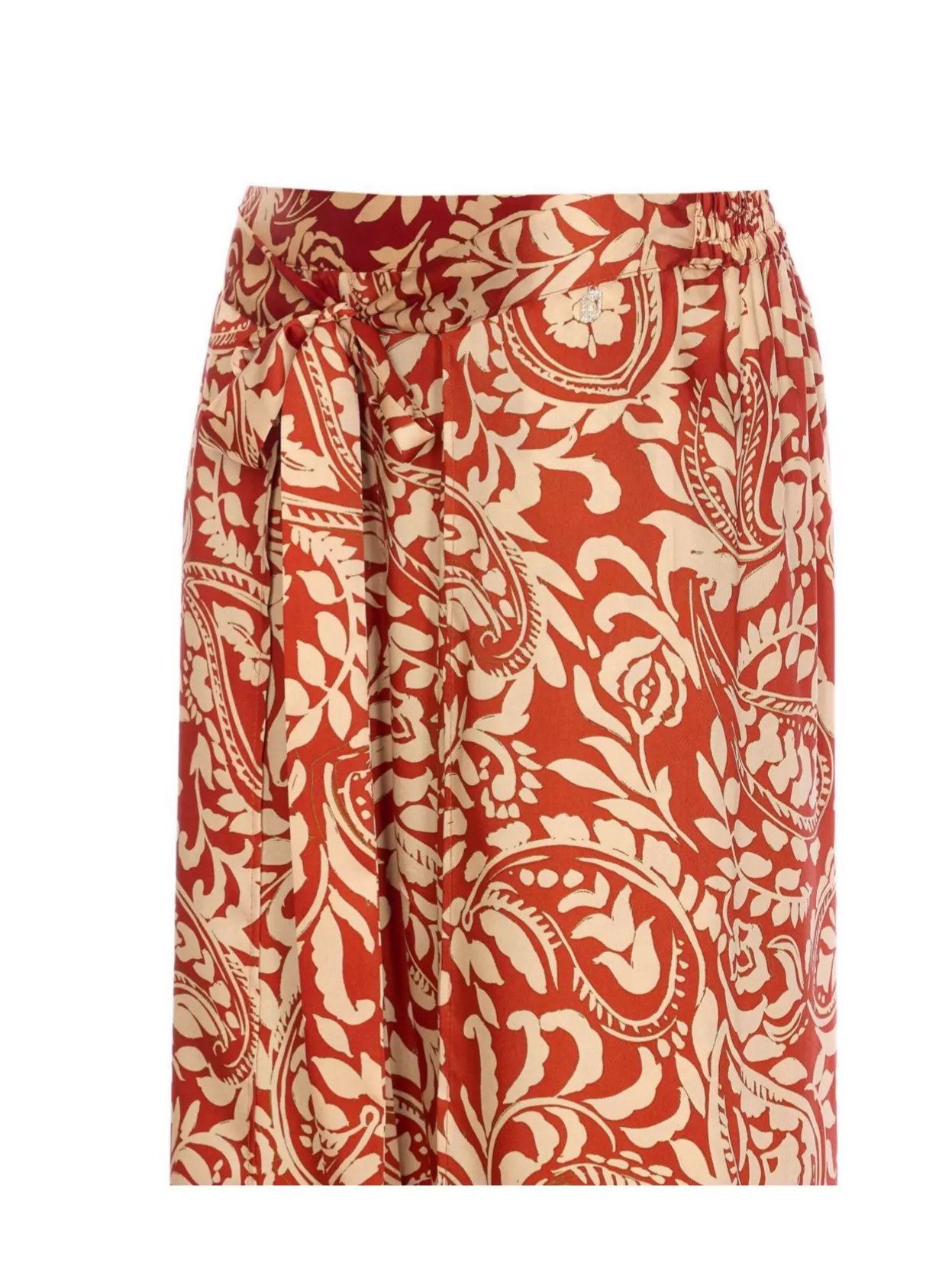 Shop Liu •jo Printed Trousers With Belt And Tie Detail