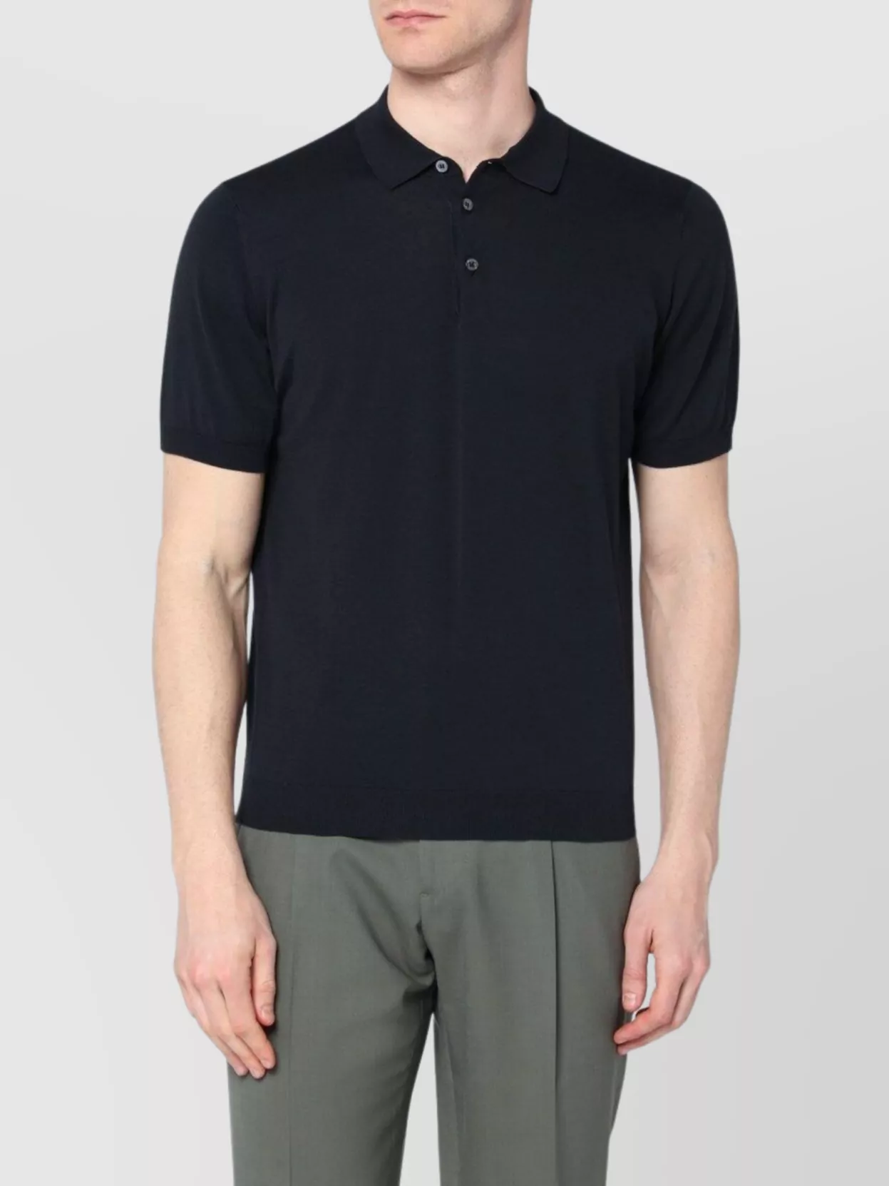 Drumohr Cotton Polo Shirt With Short Sleeves And Collar