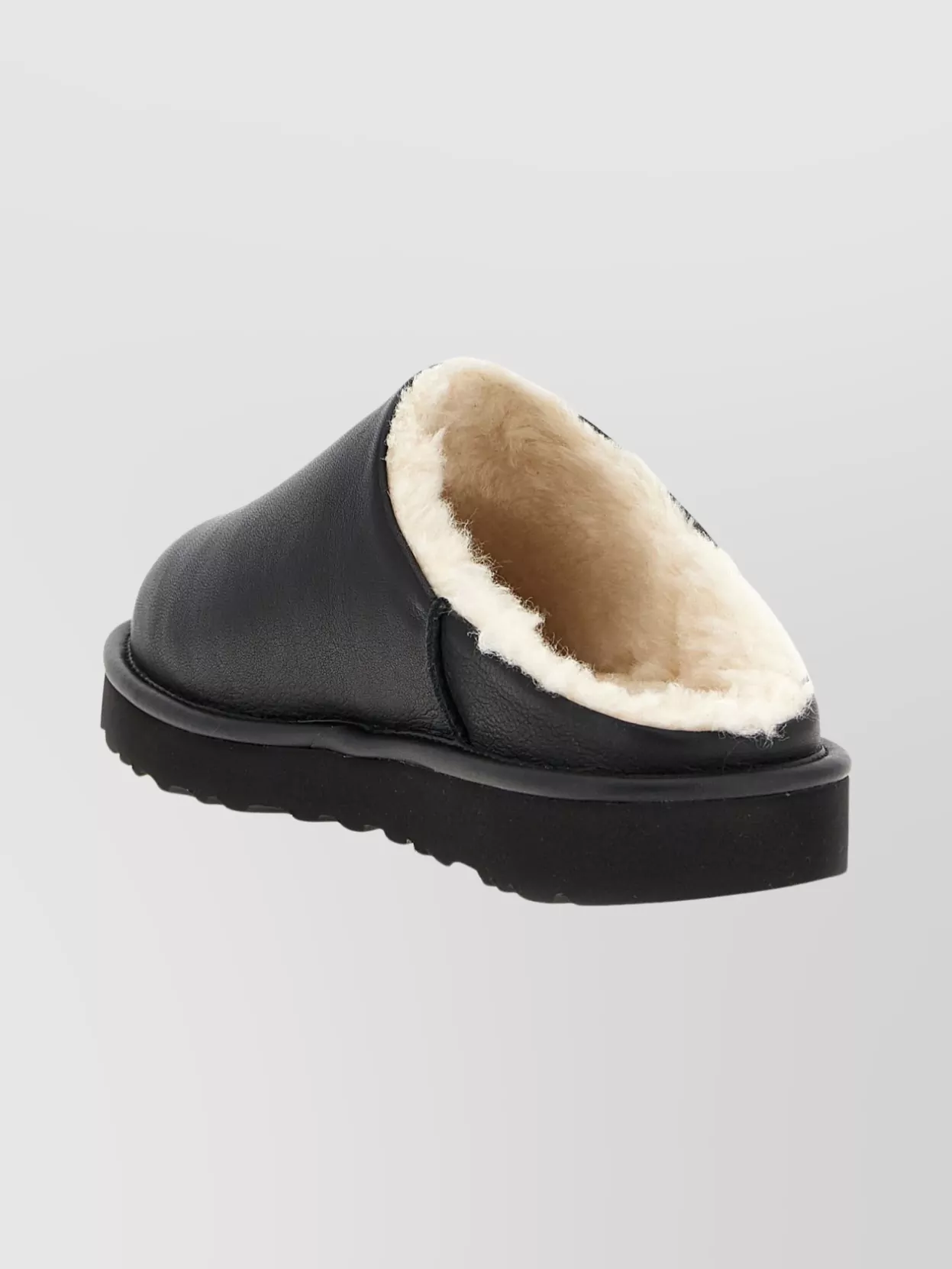 Ugg Round Toe Slip-on Mules Shearling Lining In Black