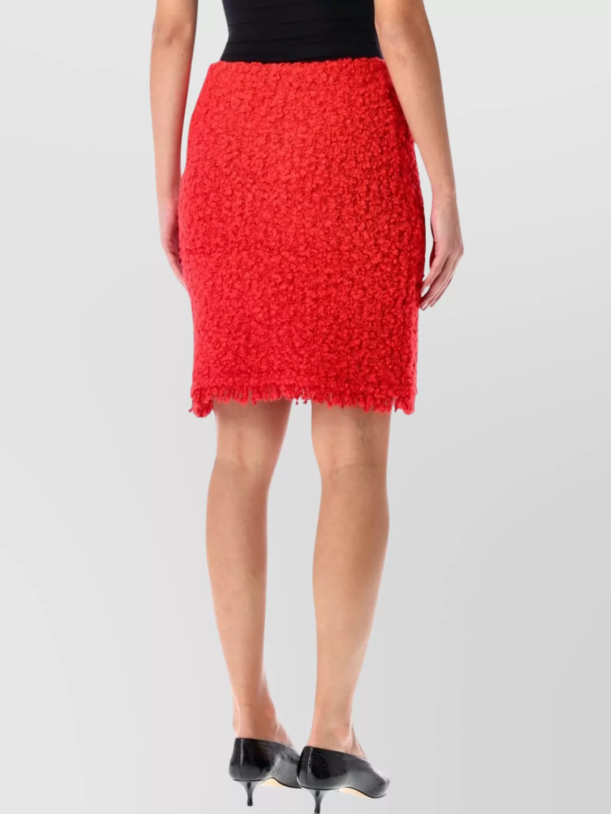 Fabiana Filippi Textured Mini Skirt Fringed Hem