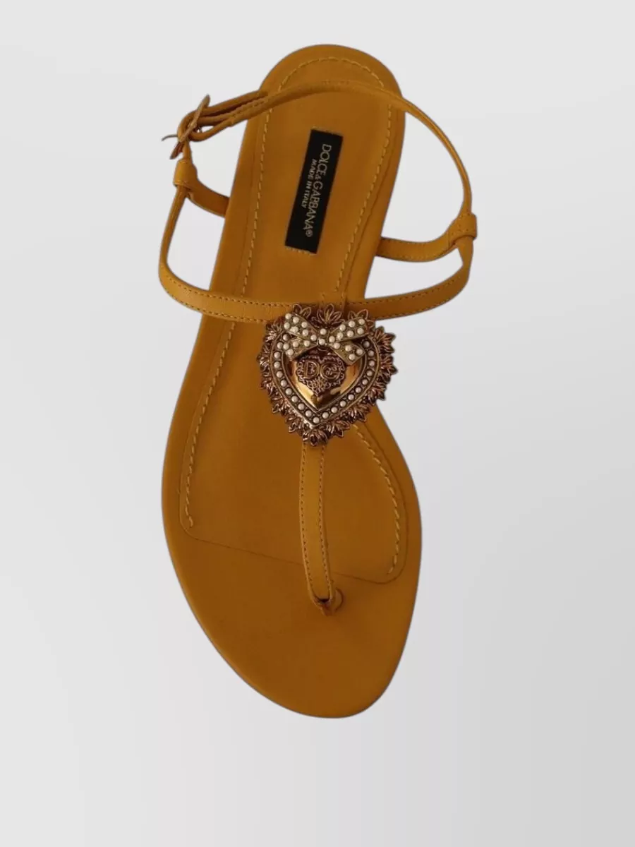 Dolce&Gabbana Leather Flat Sandals