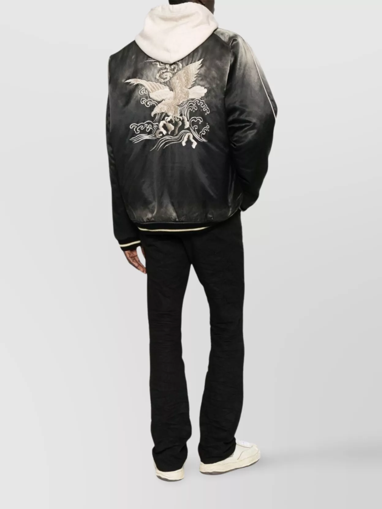 Maison Mihara Yasuhiro Embroidered Contrast Sleeve Bomber Jacket