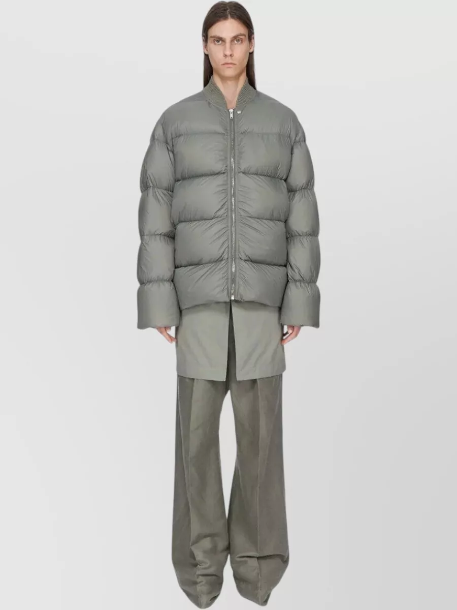 Rick Owens Padded Ribbed-Collar Puffer Jacket