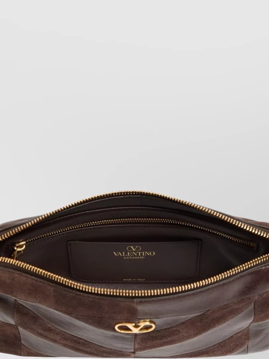 Valentino Garavani Panthea Small Leather And Suede Shoulder Bag