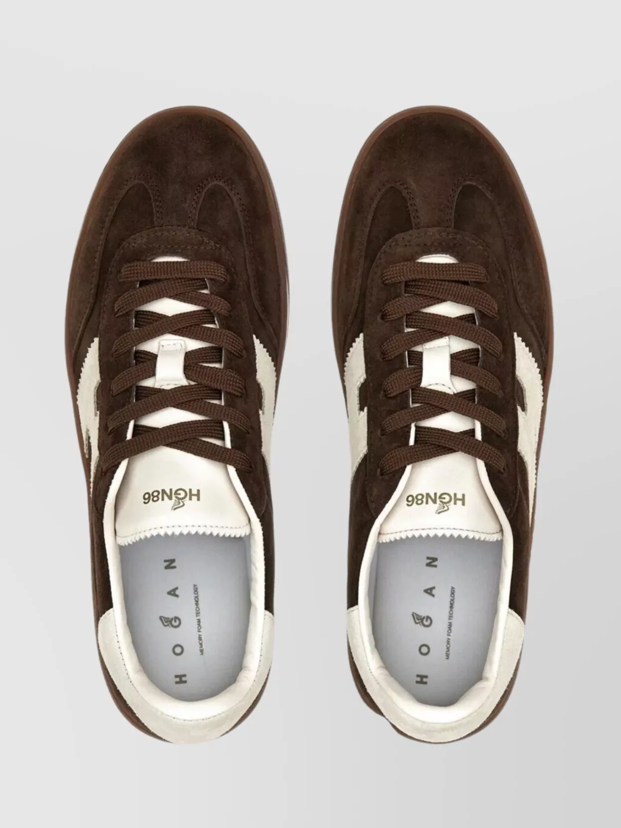 Hogan Rubber Sole Suede Finish Sneakers In Brown