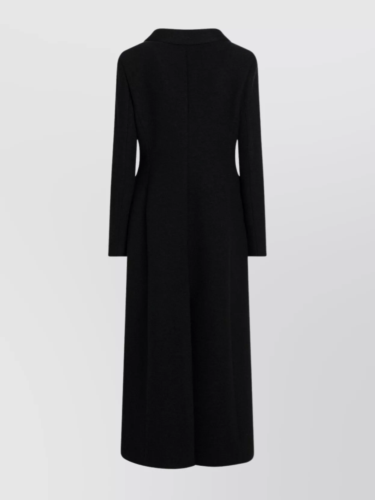 Dolce & Gabbana Double-breasted Long Wool Coat And Pockets In Black